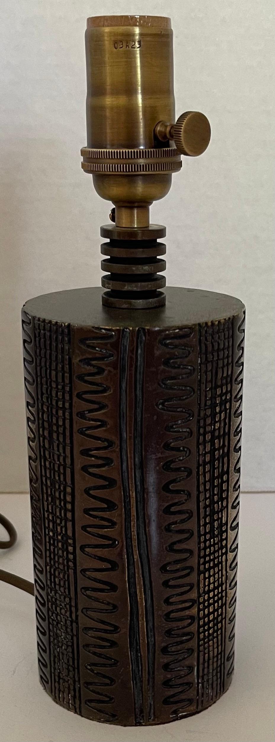 1970s Brass Brutalist Style Petite Table Lamp For Sale 1