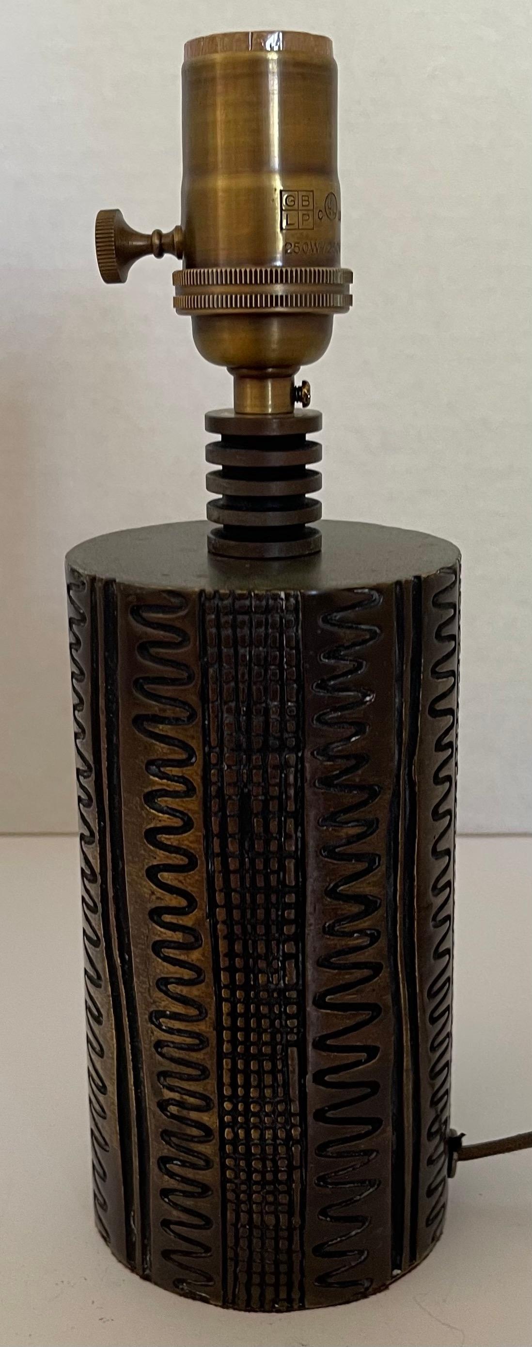 1970s Brass Brutalist Style Petite Table Lamp For Sale 2