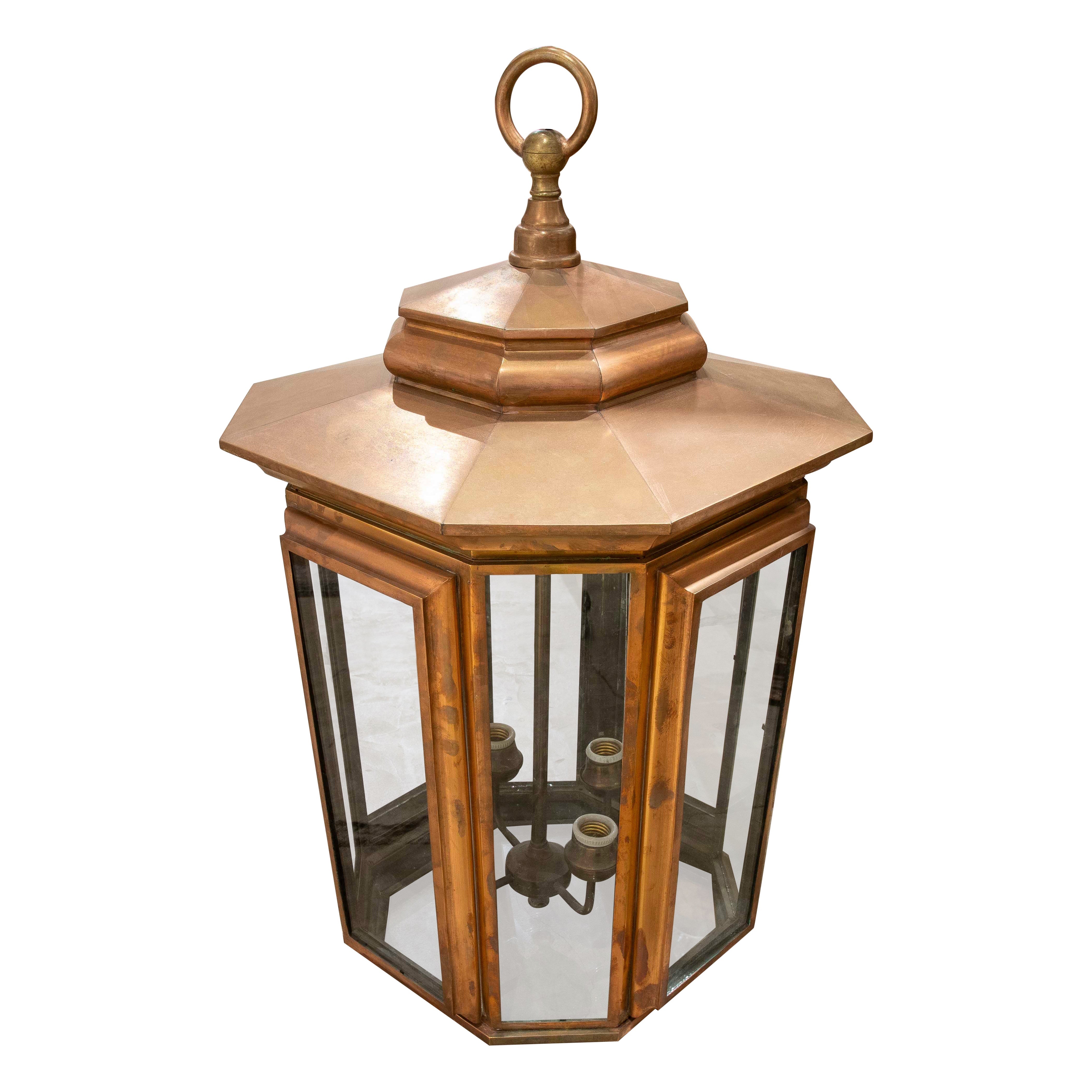 1970s Brass Ceiling Lantern.