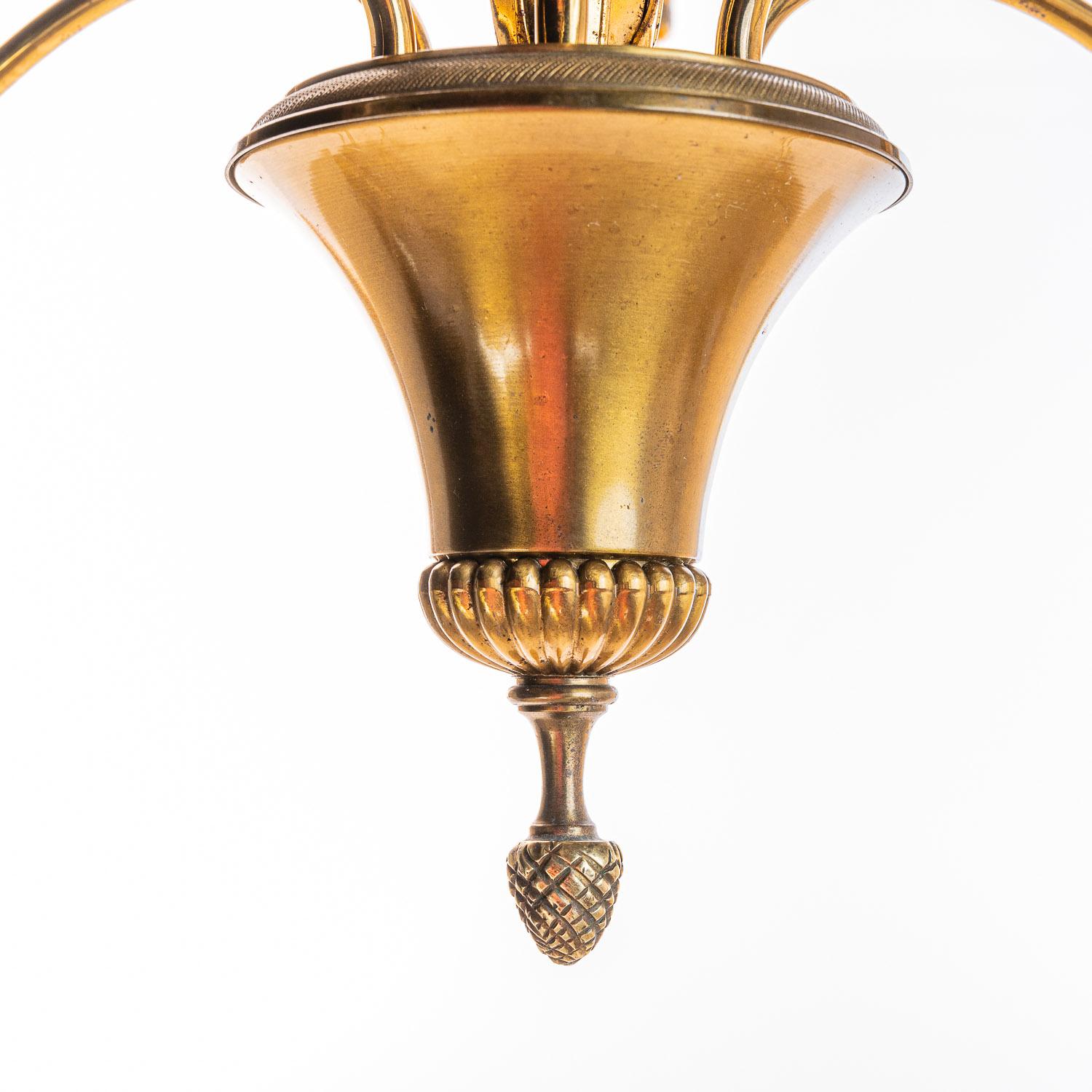 Gilt 1970’s Brass Chandelier In style of Maison Charles For Sale