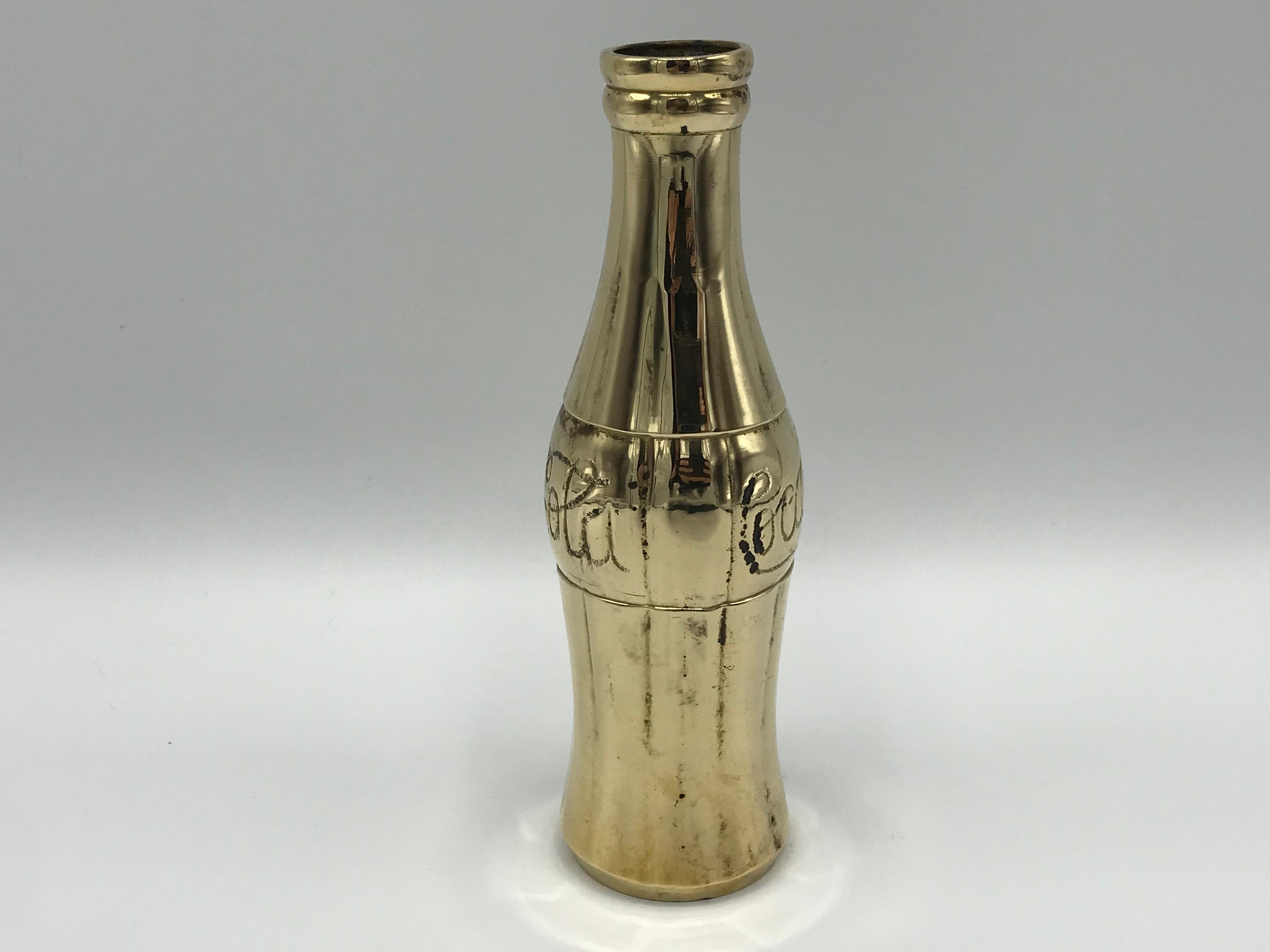 1970s Brass Coca-Cola Bottle Sculpture In Good Condition In Richmond, VA