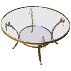 1970s Brass Coffee Table with Beautiful Rams
