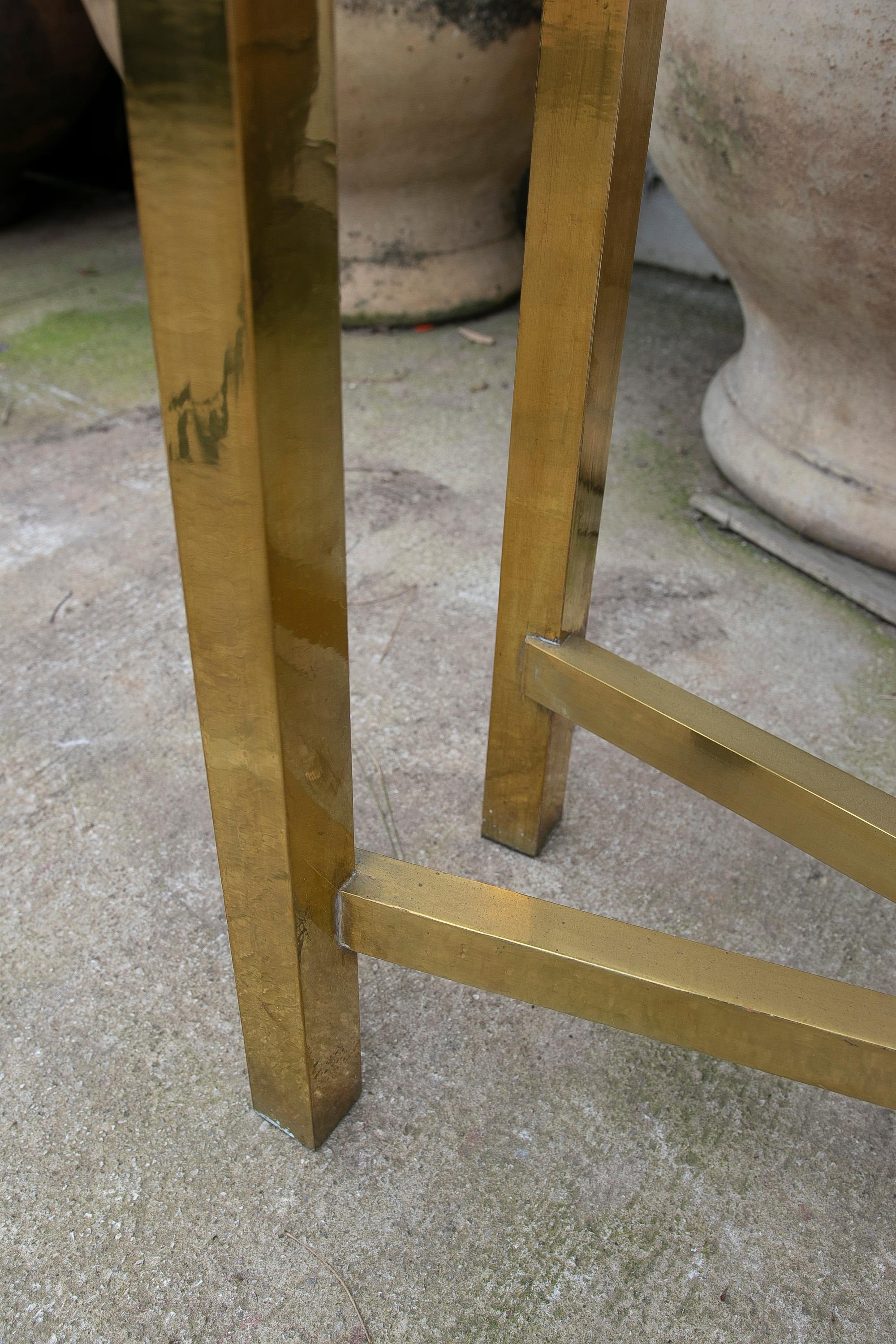 1970s, Brass Console Signed by the Artist Gony Nava For Sale 6