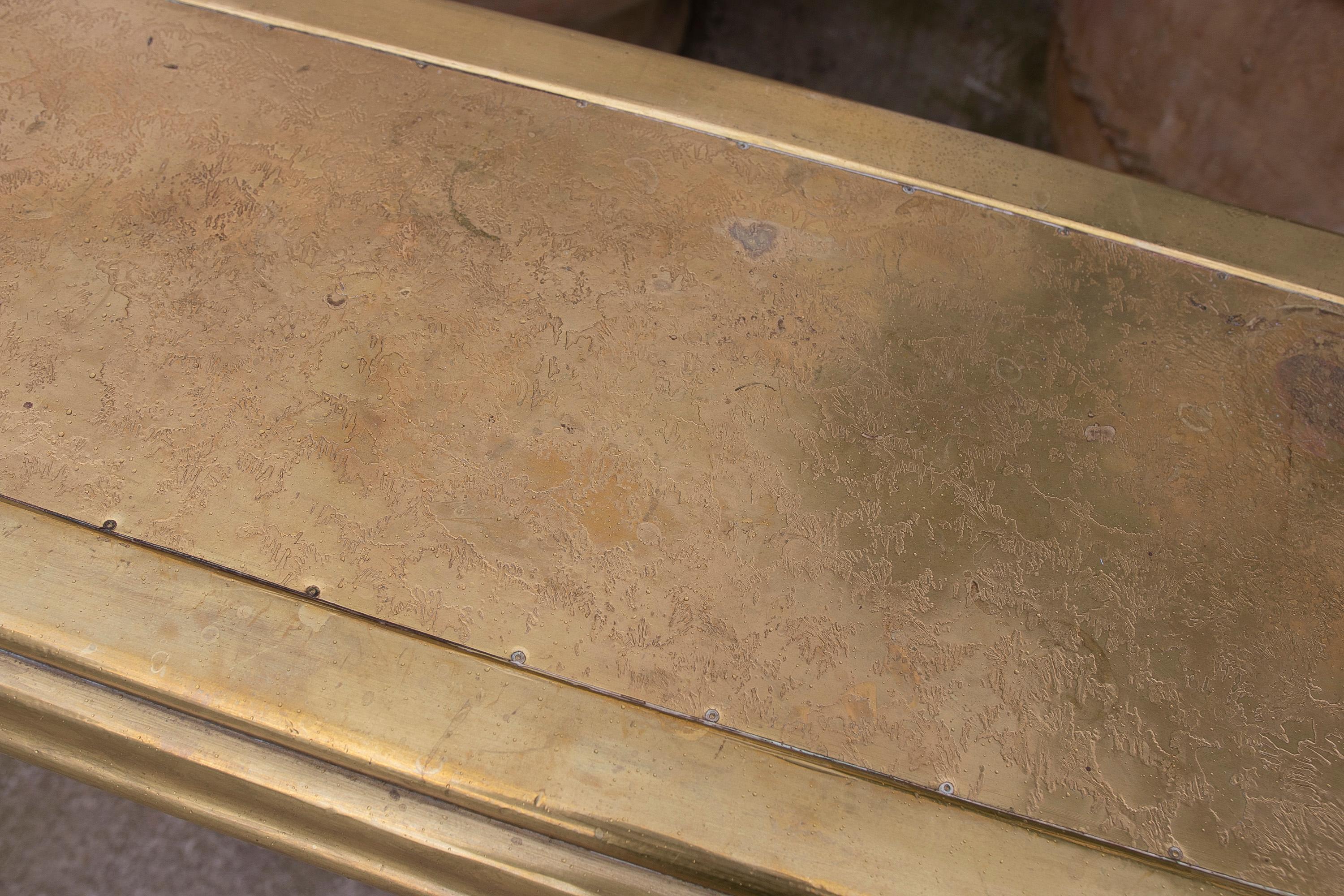 1970s, Brass Console Signed by the Artist Gony Nava For Sale 2