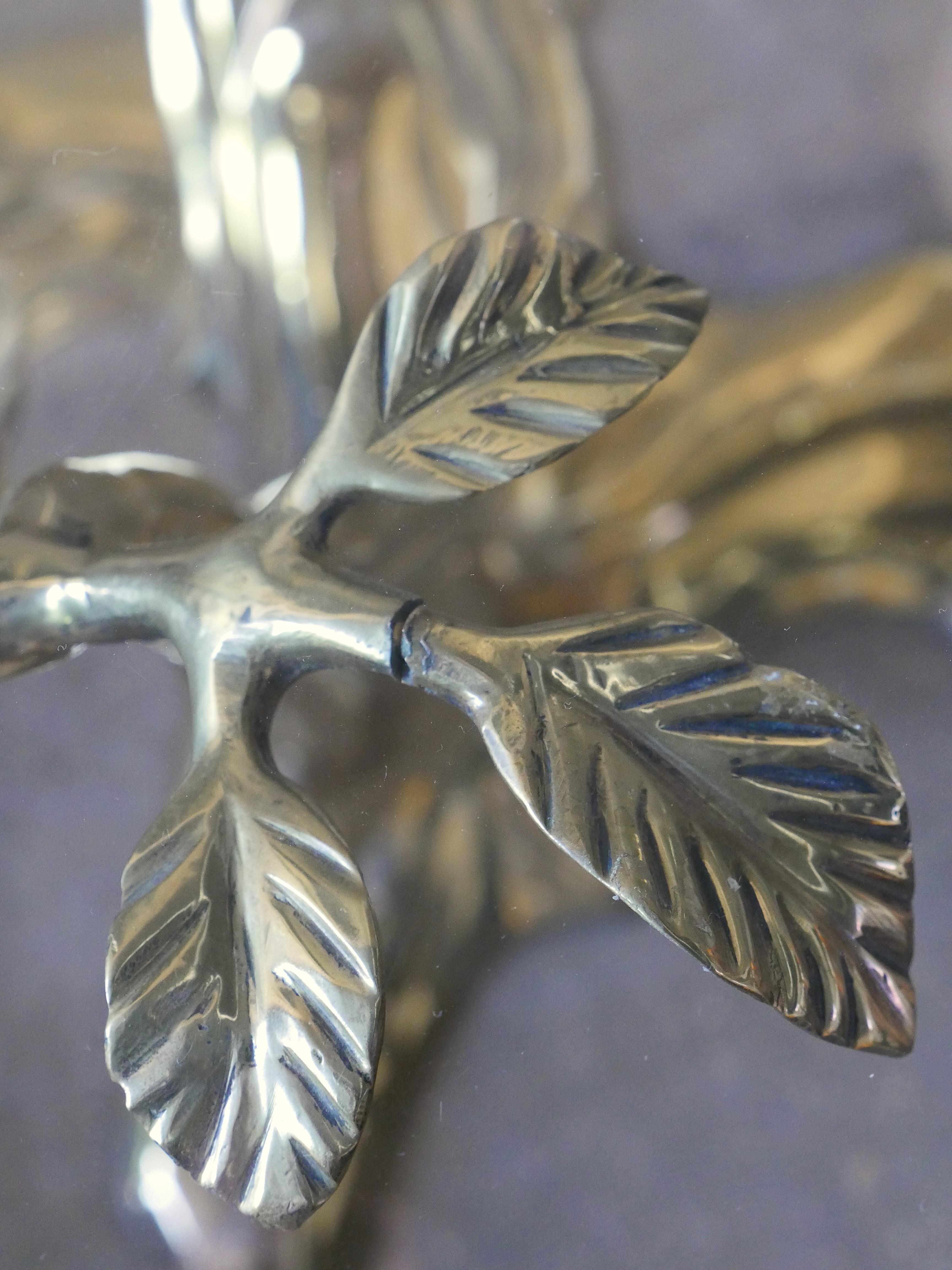 1970s Brass Crane and Bonsai Tree Entry Table 1