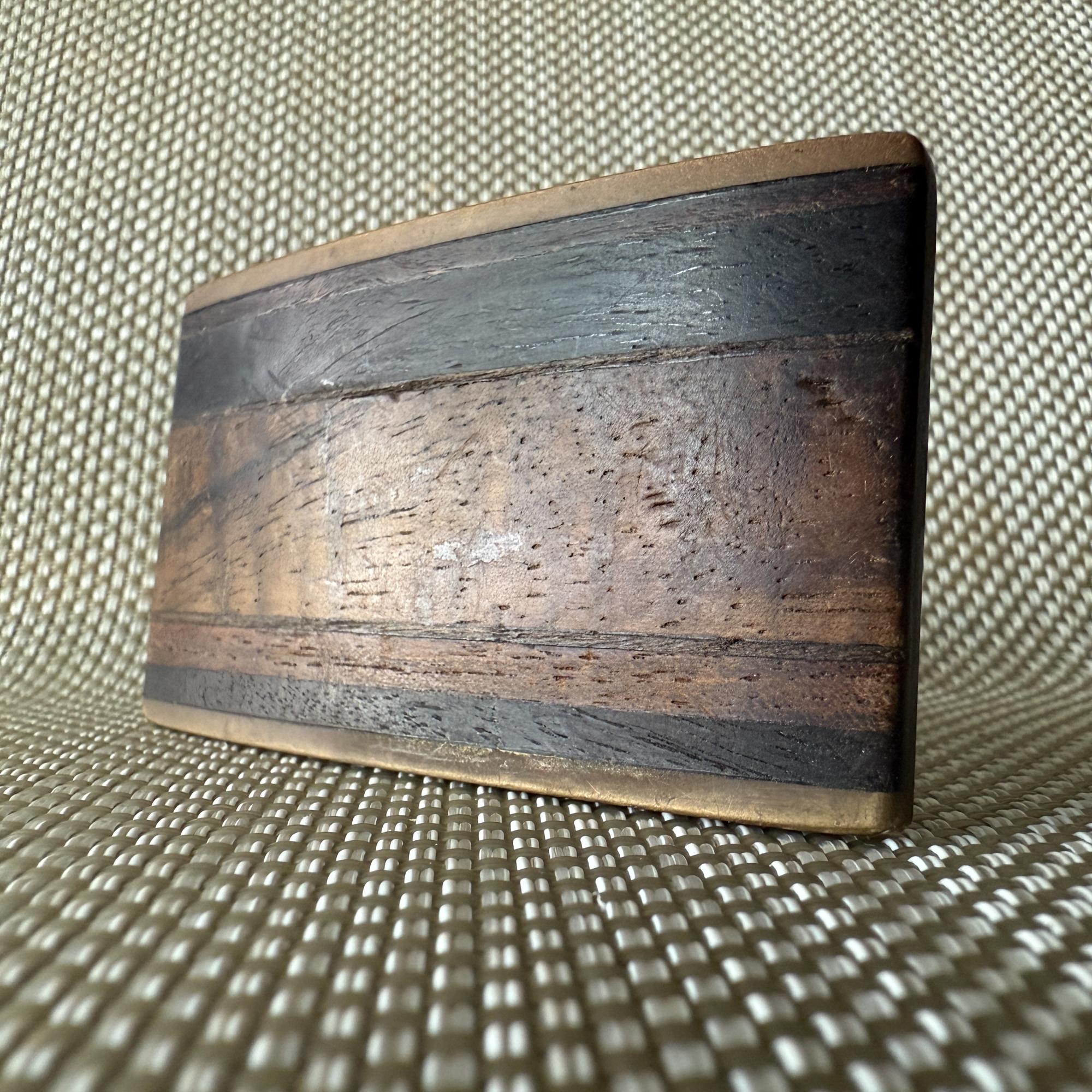 Fibbia per cintura in ottone e legno scuro degli anni '70 Kenneth Reid New Mexico in vendita 1