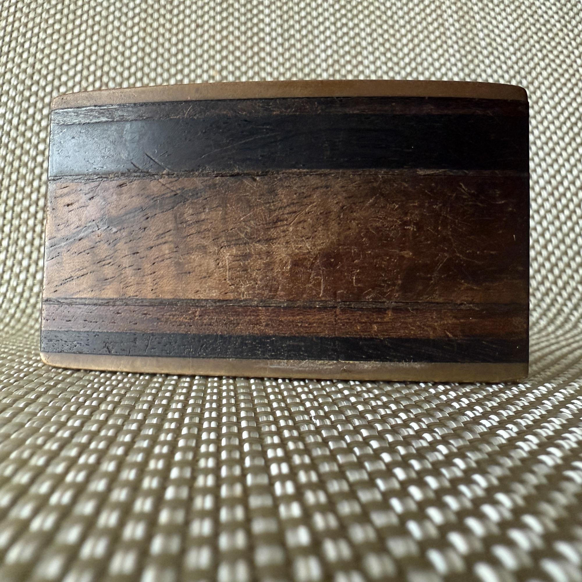 Fibbia per cintura in ottone e legno scuro degli anni '70 Kenneth Reid New Mexico in vendita 2