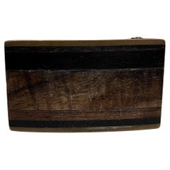 Gürtelschnalle aus Messing in dunklem Holz, Kenneth Reid, New Mexico, 1970er Jahre