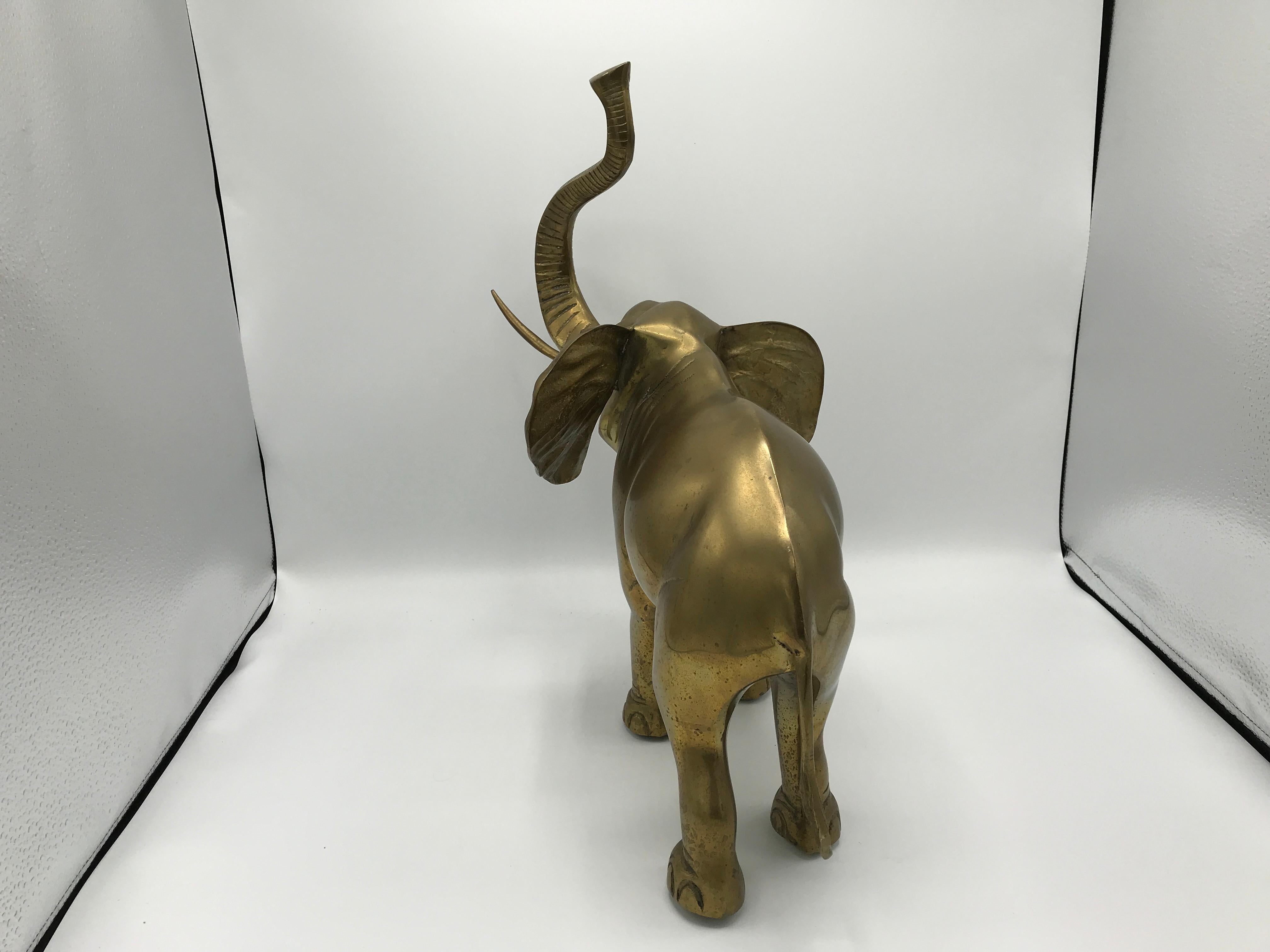 Modern 1970s Brass Elephant Sculpture