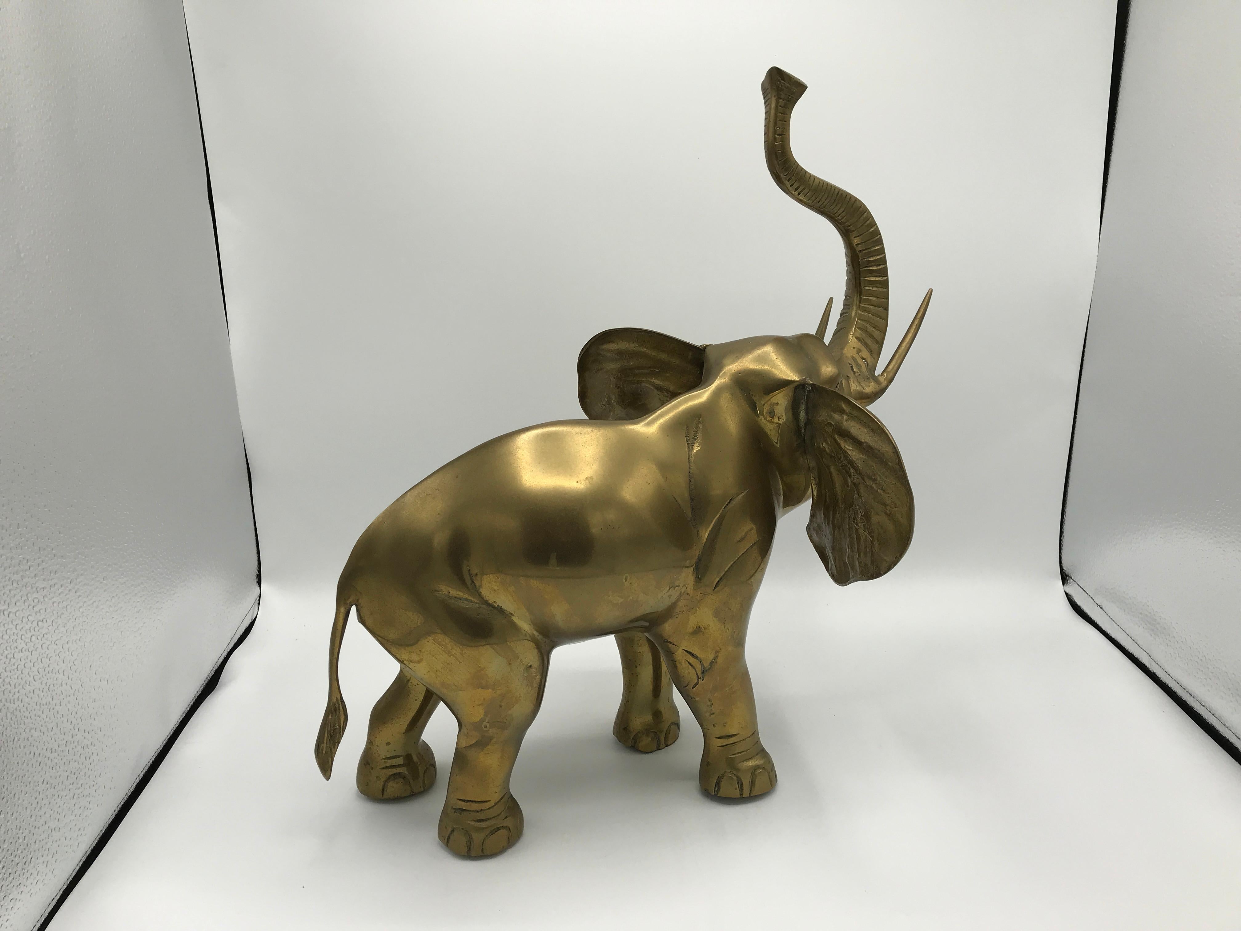 1970s Brass Elephant Sculpture In Good Condition In Richmond, VA