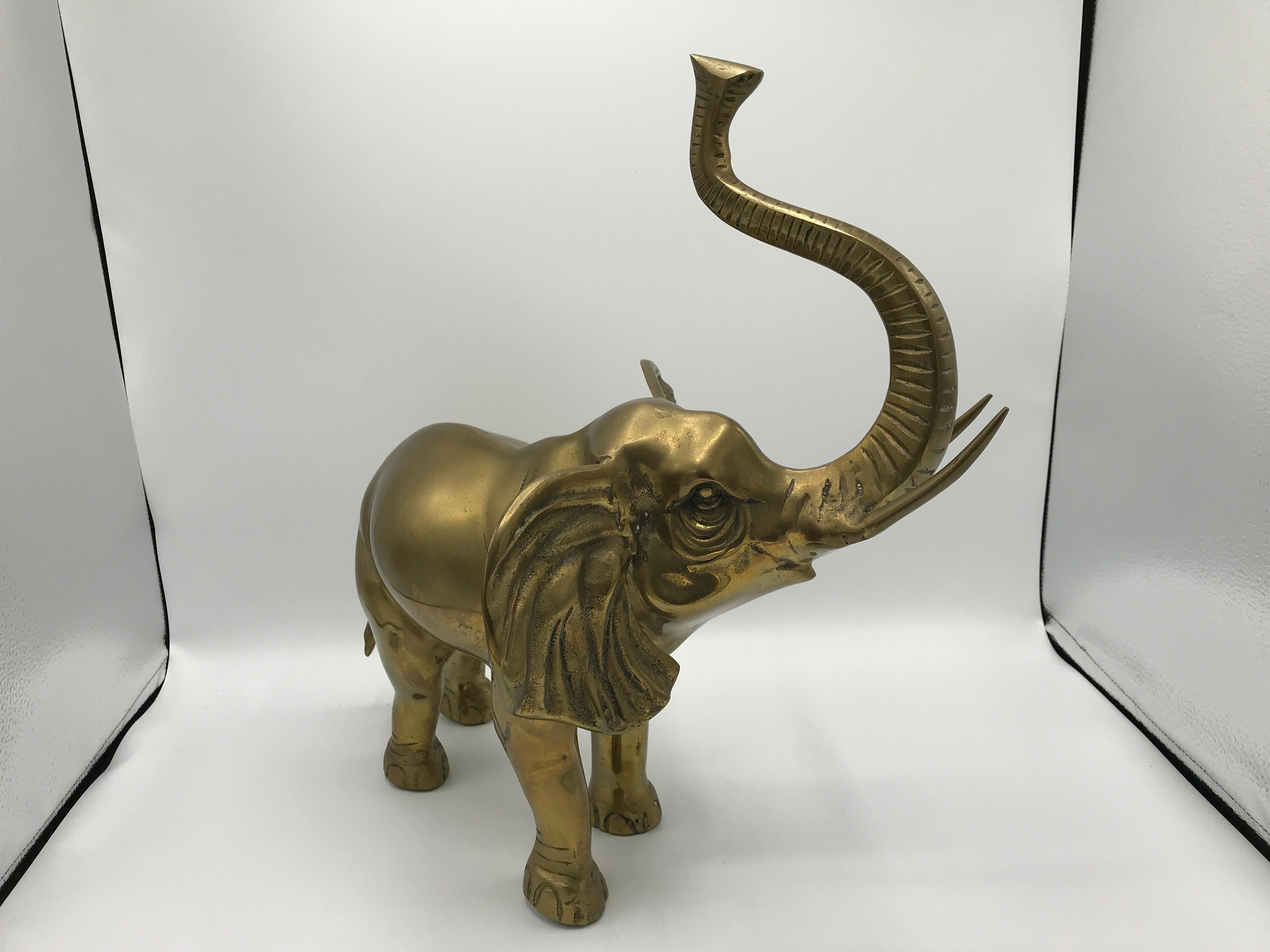 20th Century 1970s Brass Elephant Sculpture