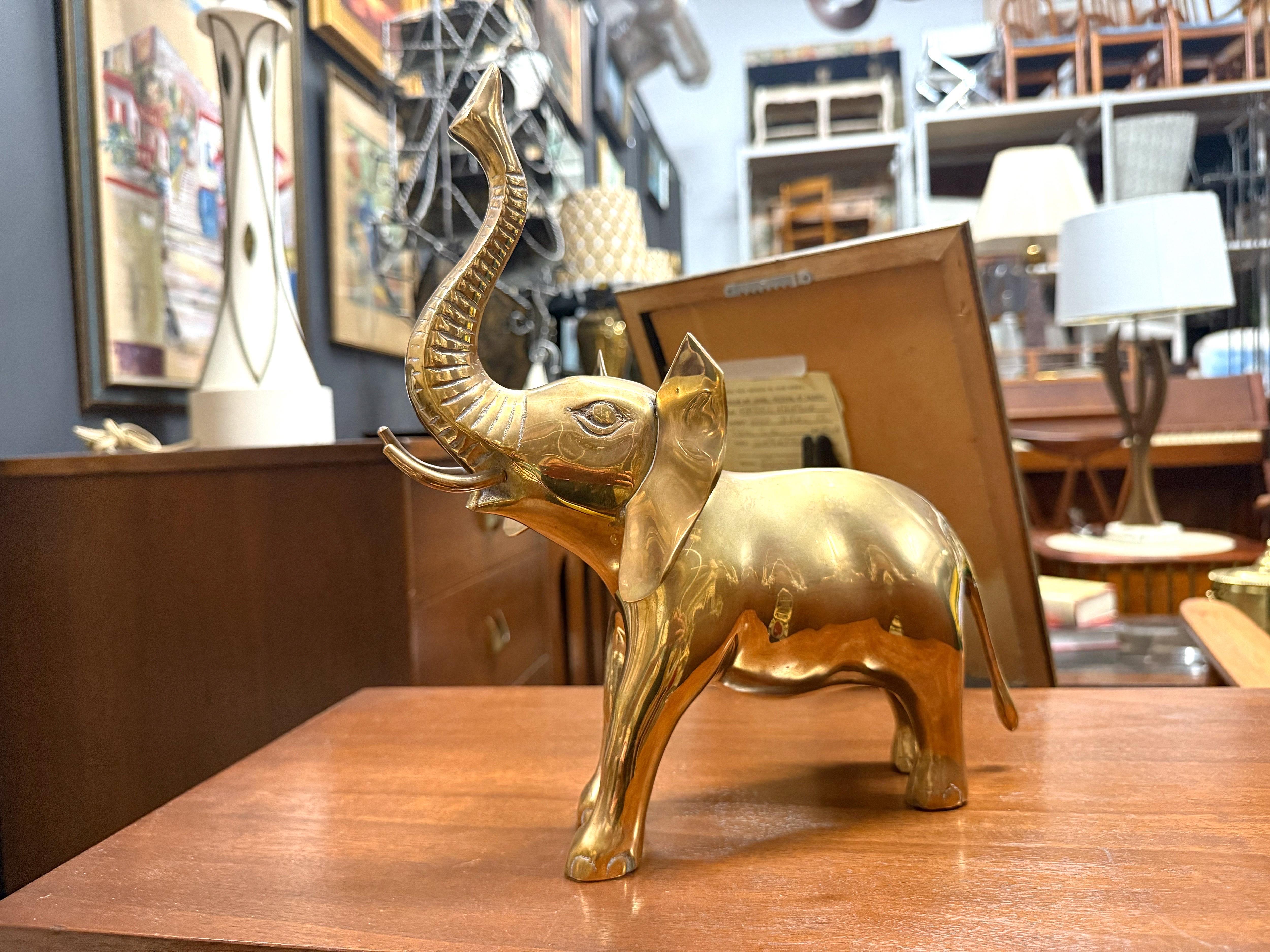 1970s Brass Elephant Sculpture In Good Condition In Charleston, SC