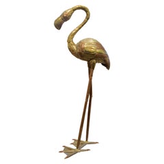 1970s Brass Flamingo Sculpture by Sergio Bustamante, Mexican