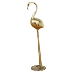 1970's Brass Flamingo Sculpture Marked "SuperBrass" on Bottom