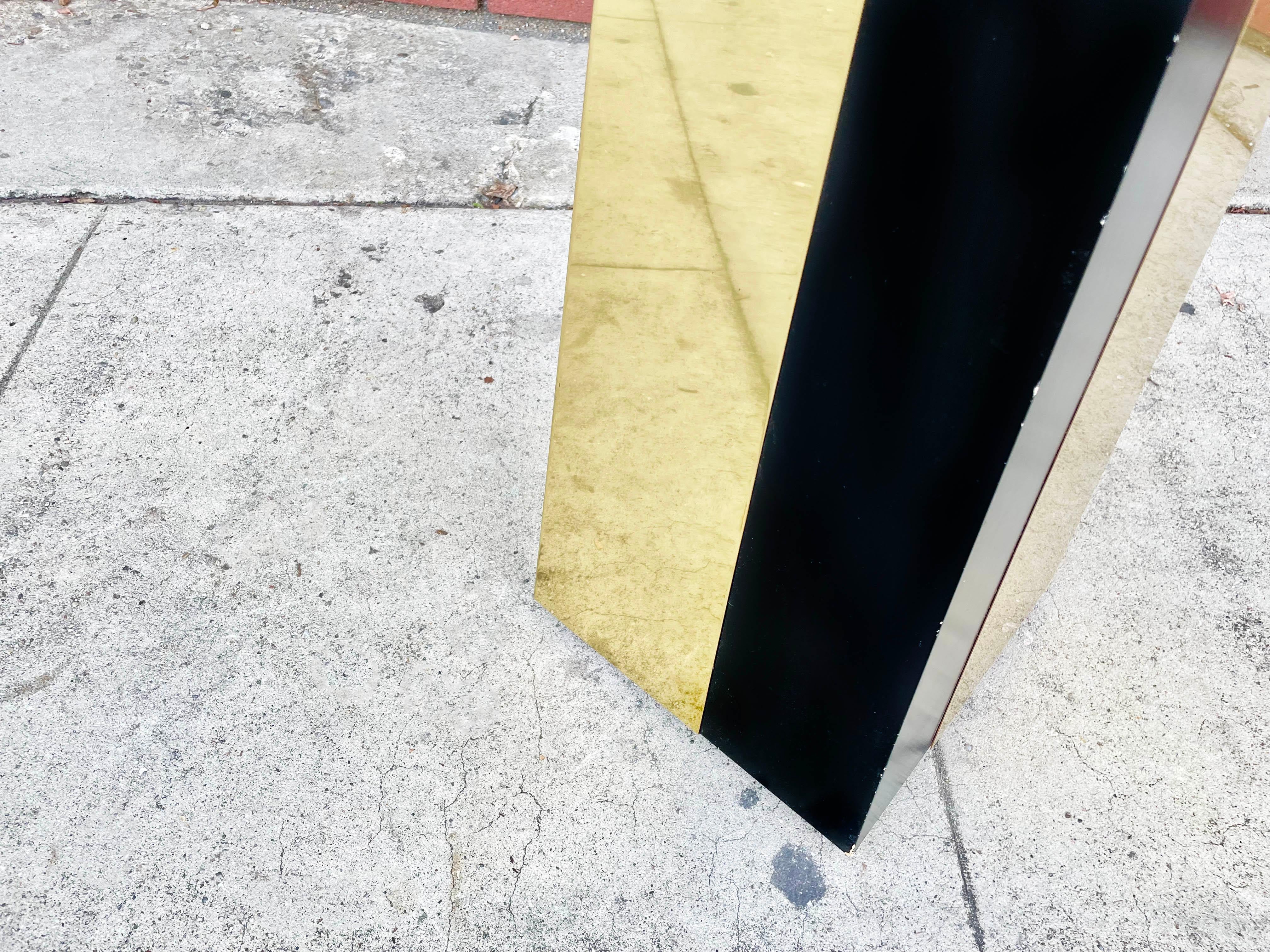 1970s Brass Floor Lamp Styled After Paul Evans In Good Condition For Sale In North Hollywood, CA