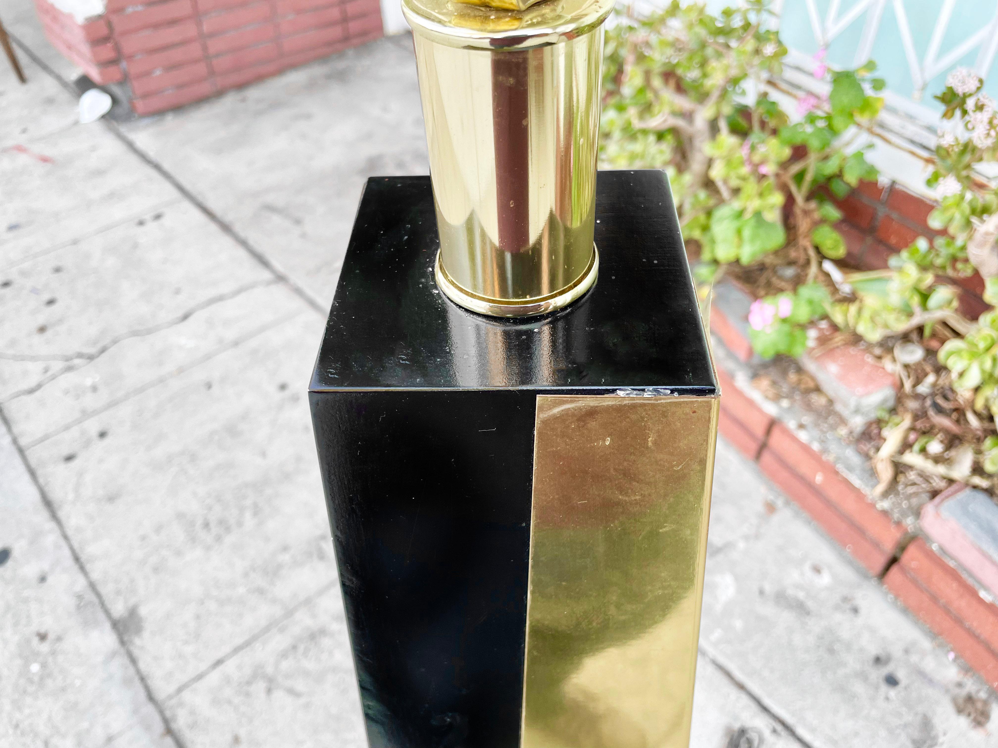 Late 20th Century 1970s Brass Floor Lamp Styled After Paul Evans For Sale