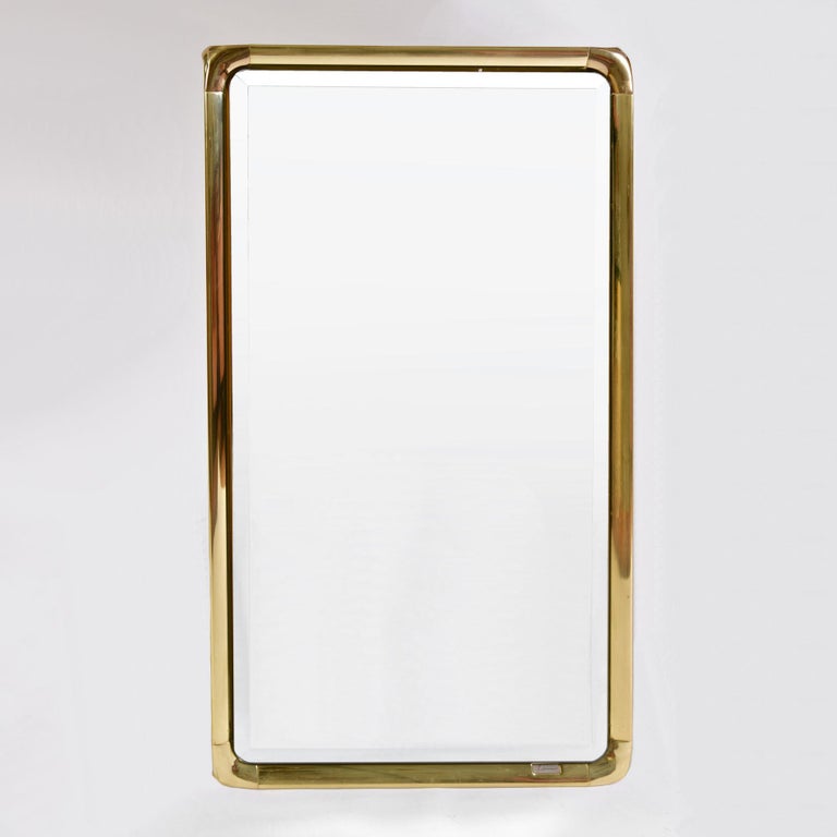 1970s Brass Framed Wall Mirror By Mauro Lipparini At 1stdibs