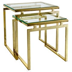 1970s Brass
Glass Modern Nesting Tables, a Pair 1970s Brass
Glass Modern Nesting Tables, a Pair