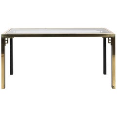 1970s Brass Greek Key Console Table