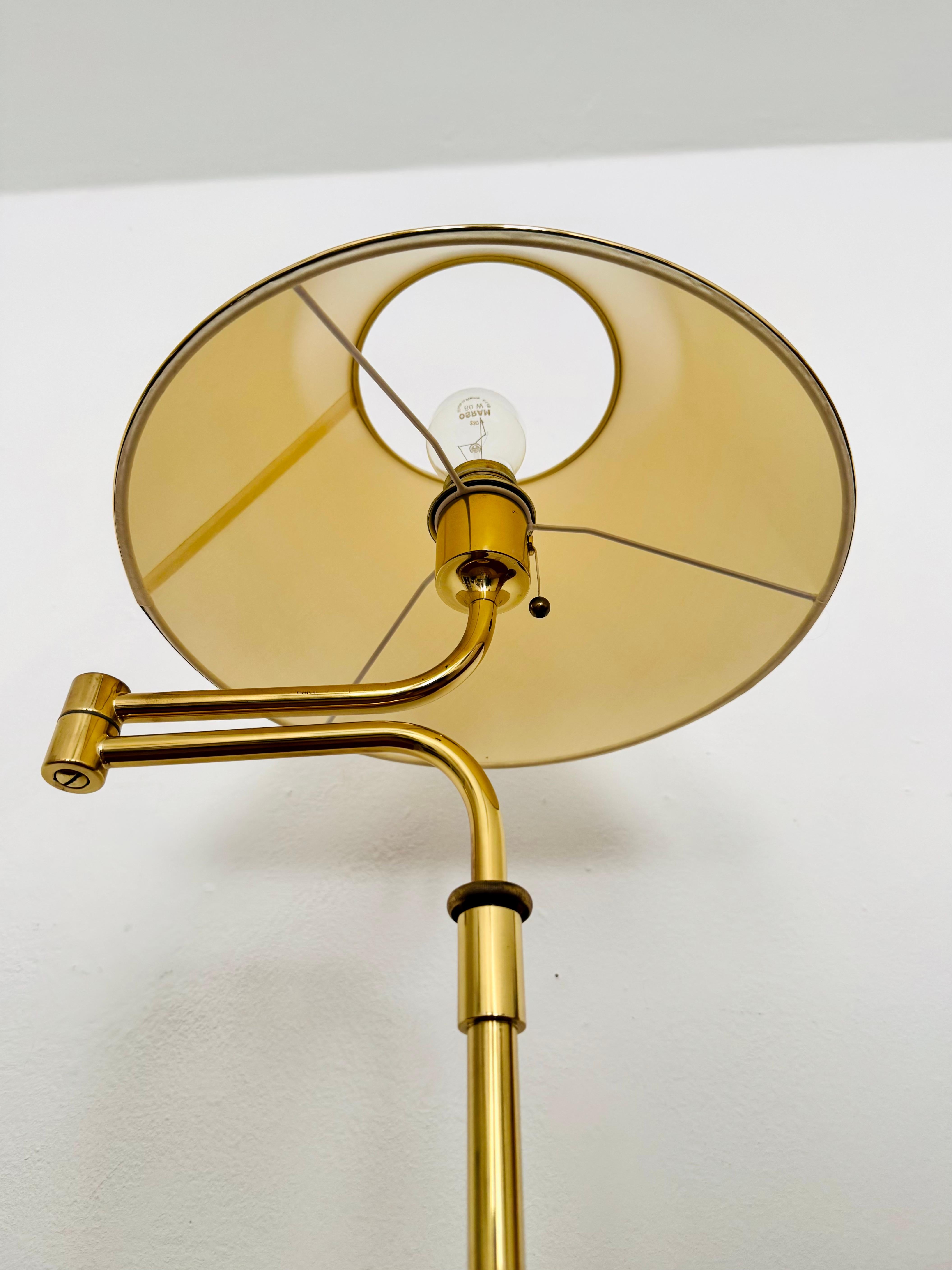 Brass 1970s brass Lesan floor lamp by Florian Schulz For Sale