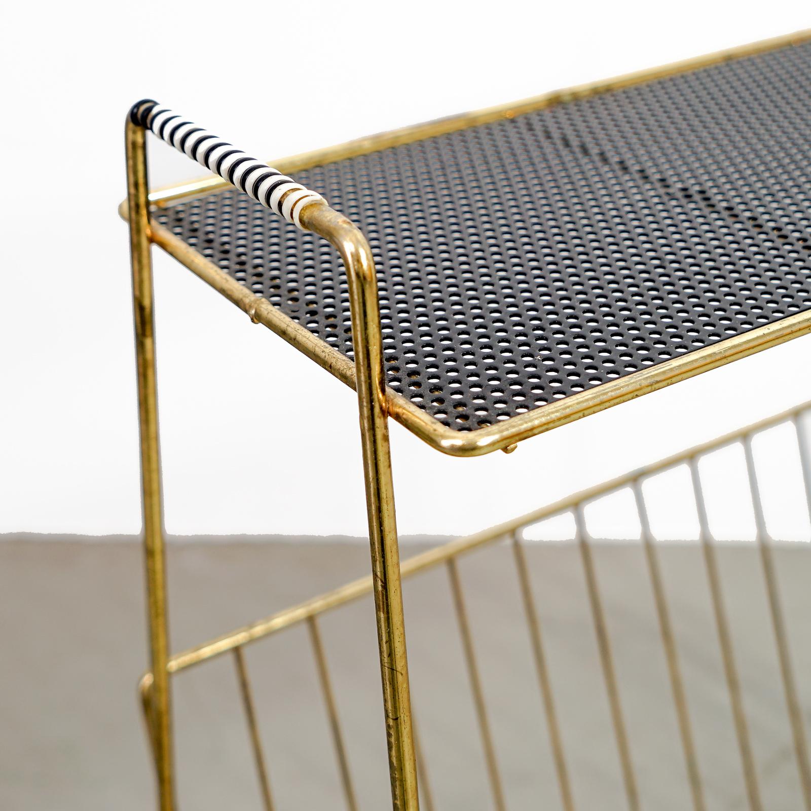 1970s Brass Magazine Rack In Good Condition In Waedenswil, CH