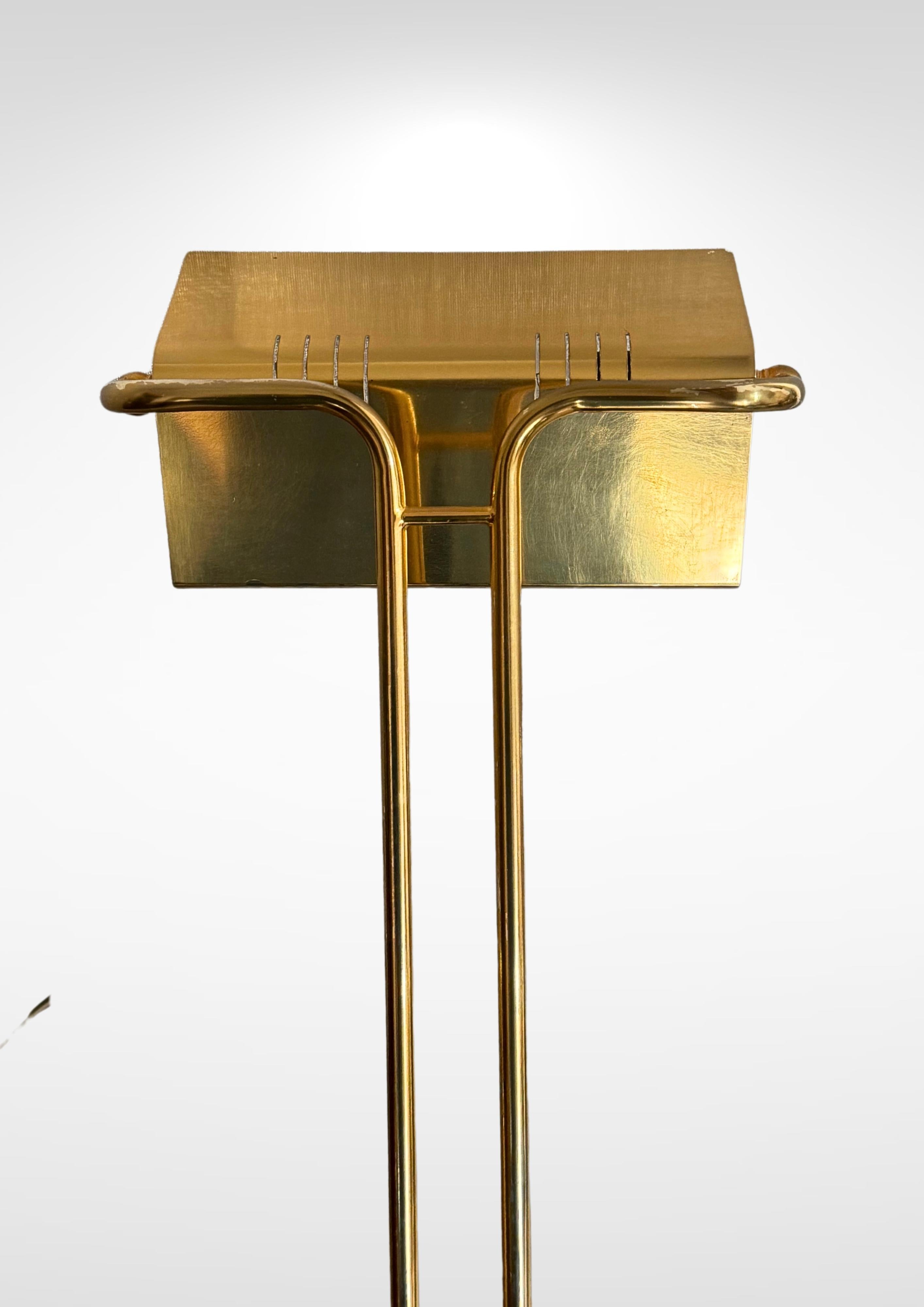 1970s Brass & Marble Articulated Desk Lamp // Italian Angle-poise Reading Light 4