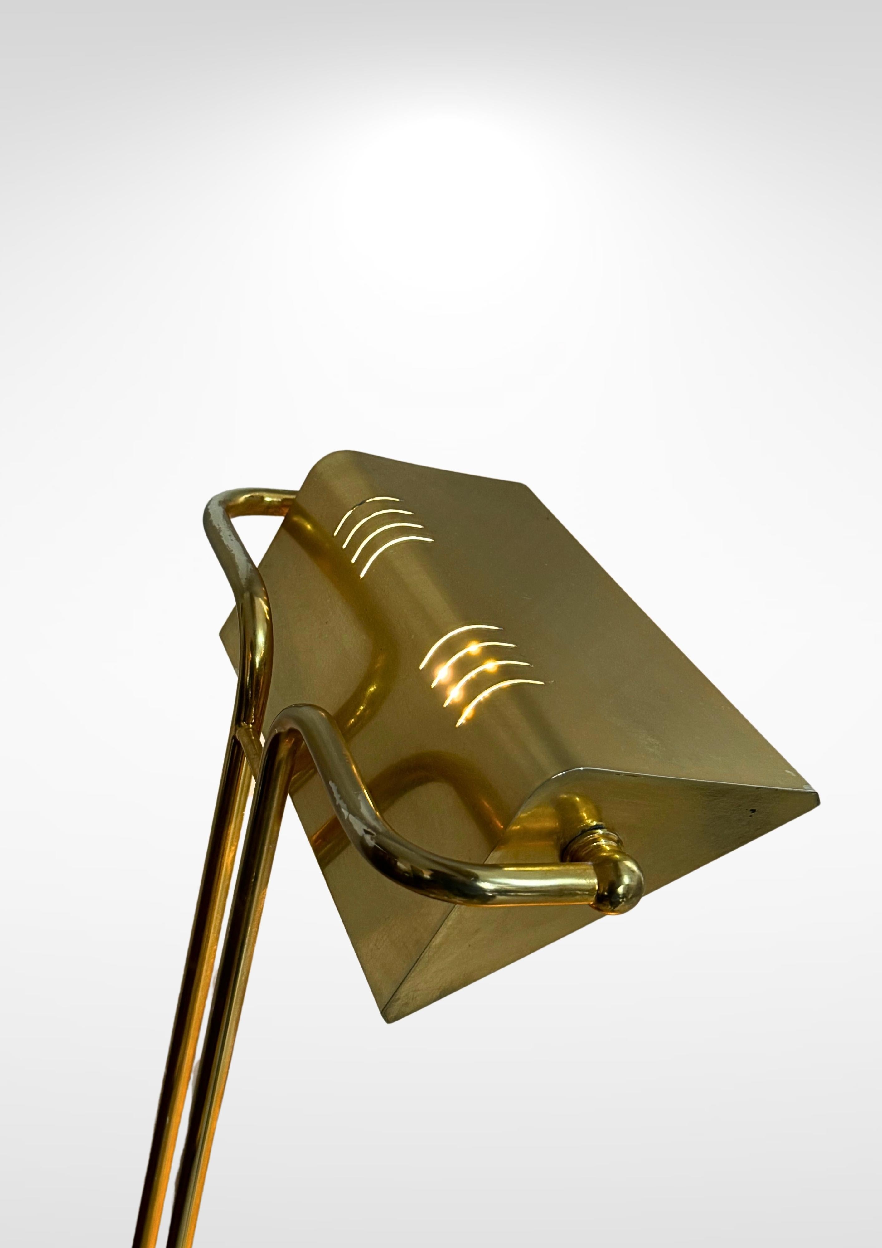 1970s Brass & Marble Articulated Desk Lamp // Italian Angle-poise Reading Light 7