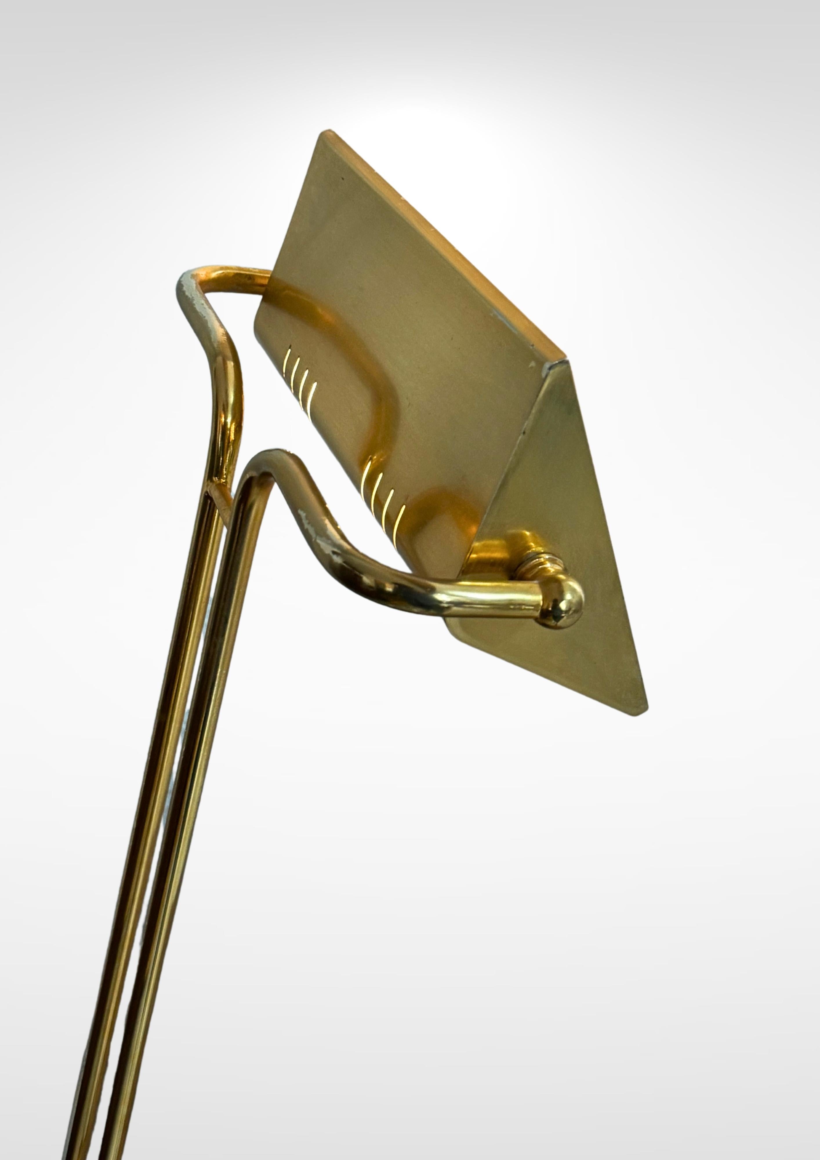 1970s Brass & Marble Articulated Desk Lamp // Italian Angle-poise Reading Light 9