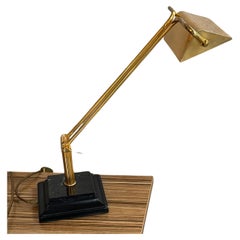 1970 Brass & Marble Articulated Desk Lamp // Italian Angle-poise Reading Light