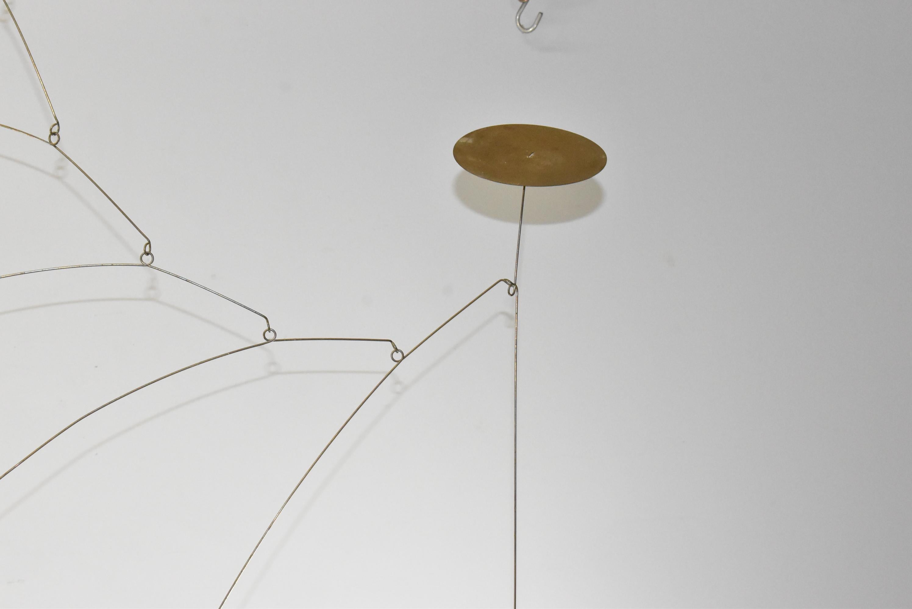 20th Century 1970s Brass Mobile In The Style of Alexander Calder