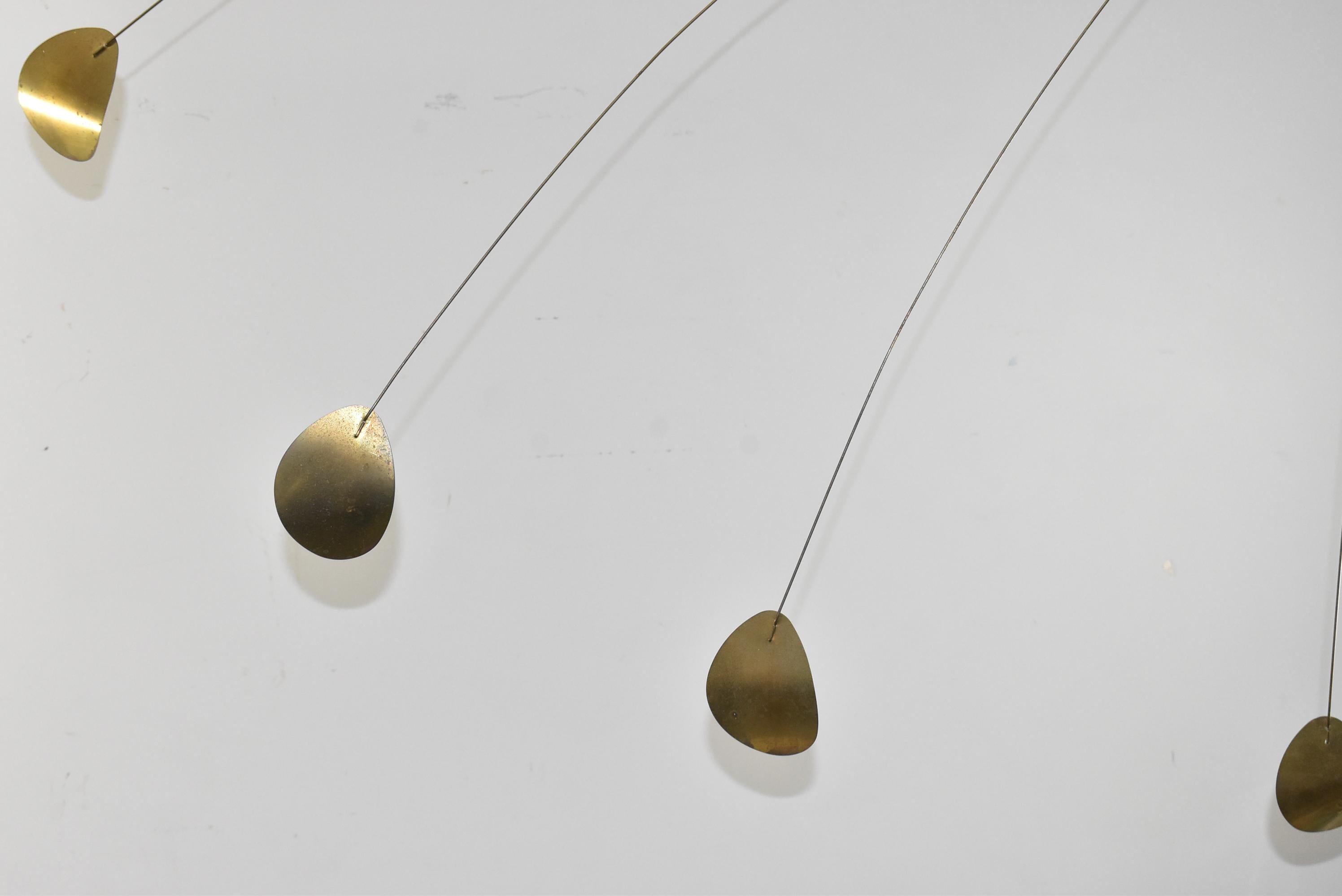 1970s Brass Mobile In The Style of Alexander Calder 1