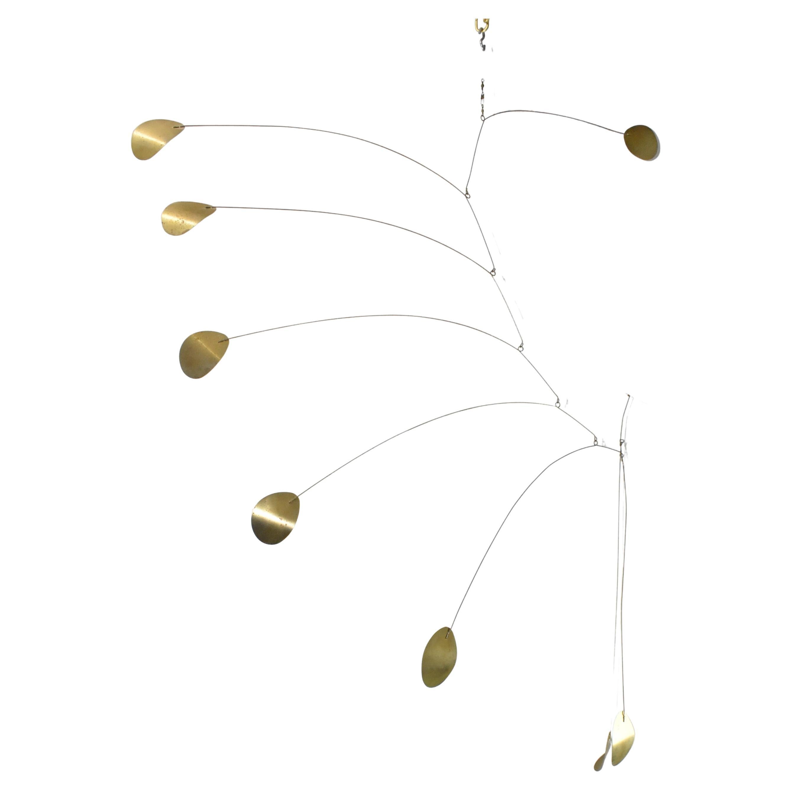 1970s Brass Mobile In The Style of Alexander Calder