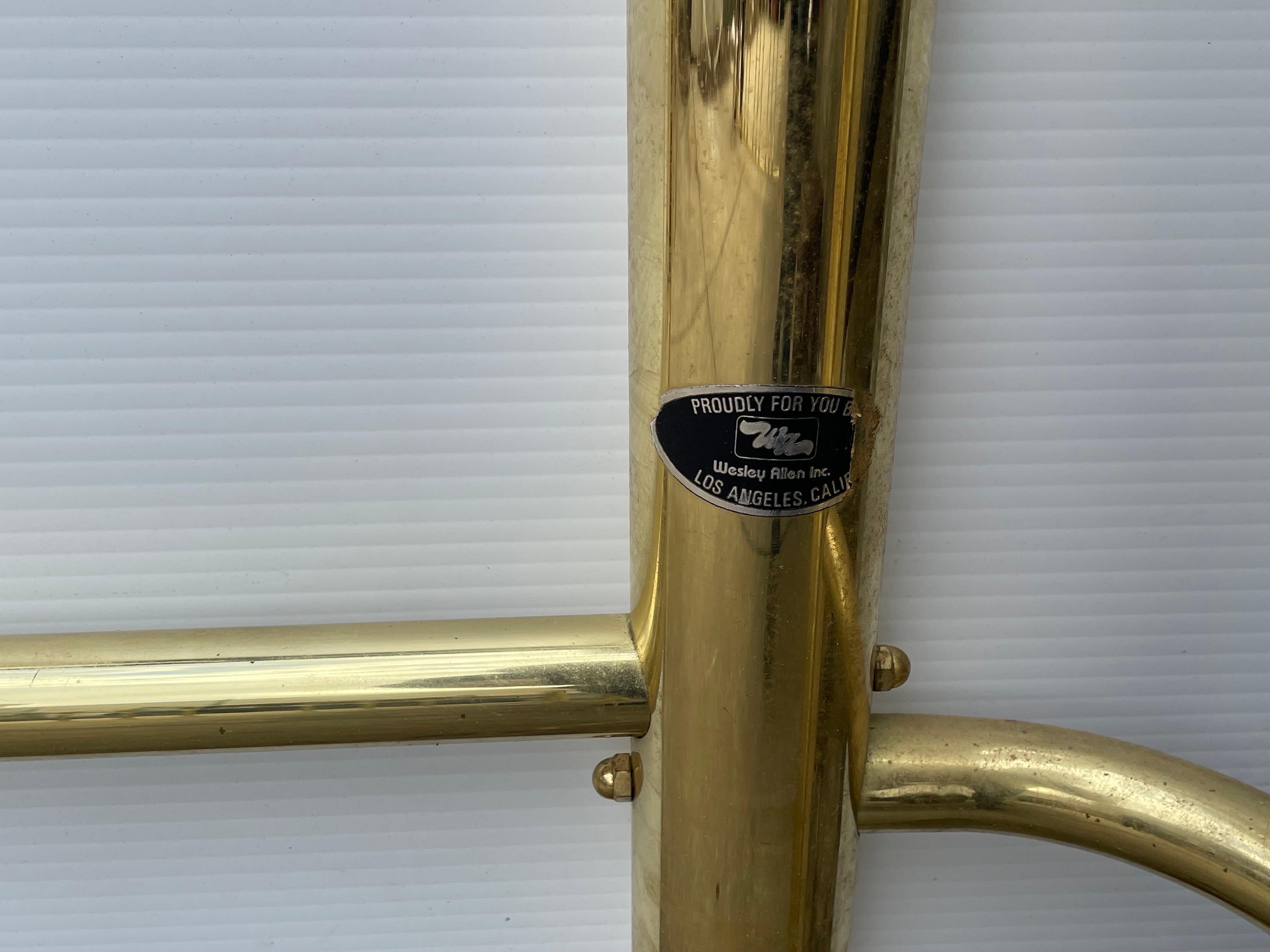1970s Brass & Onyx California King Bed Head & Foot Board by Wesley Allen In Good Condition In Bensalem, PA