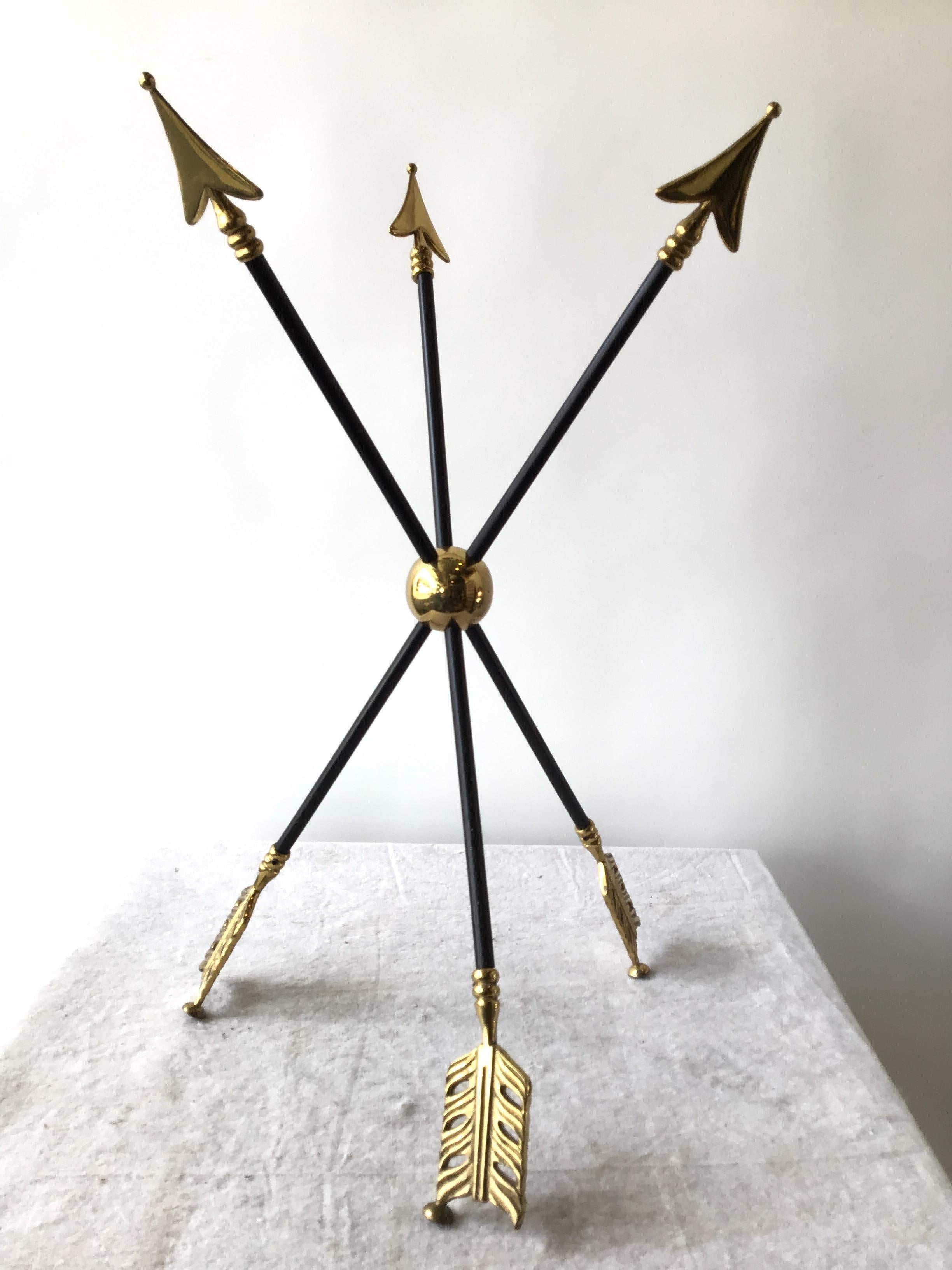 1970s Brass  Arrow Side Table In Good Condition In Tarrytown, NY