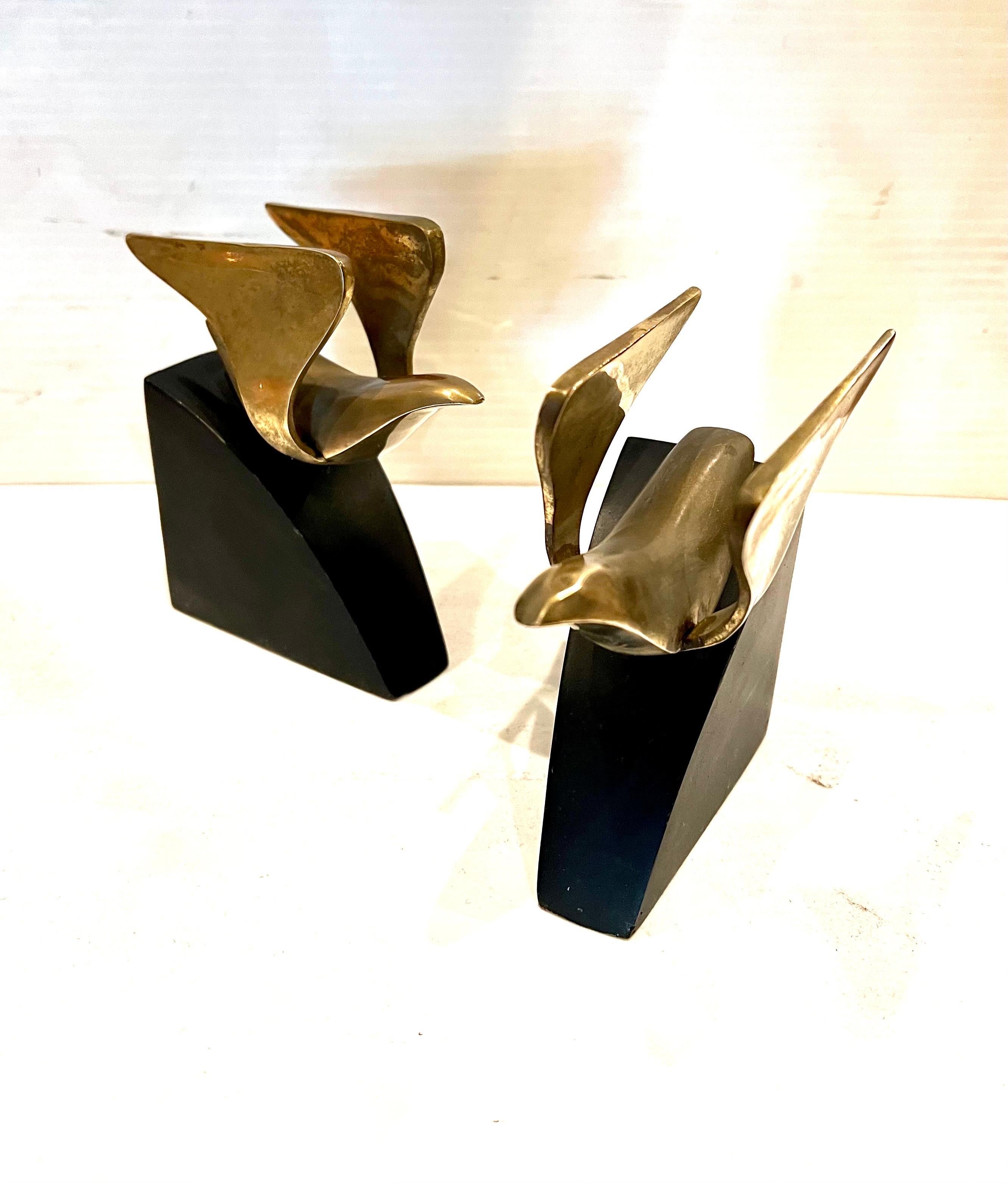 American 1970's Brass Pair of Bookends