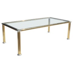 1970s Brass Plated Glass Coffee Table Chrome Hollywood Regency Midcentury sofa 1970s Brass Plated Glass Coffee Table Chrome Hollywood Regency Midcentury sofa