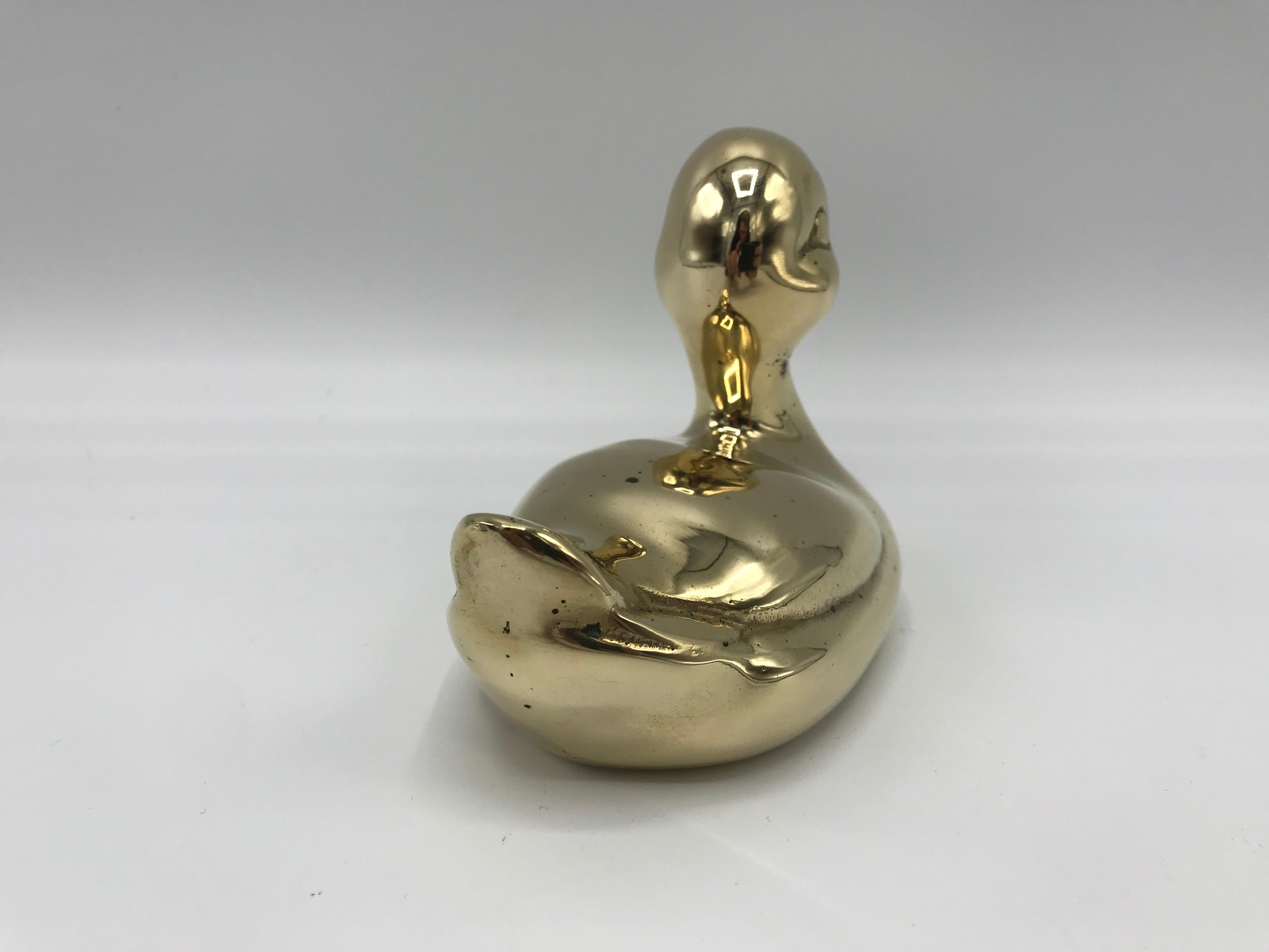 20th Century 1970s Brass Rubber Duck Sculpture