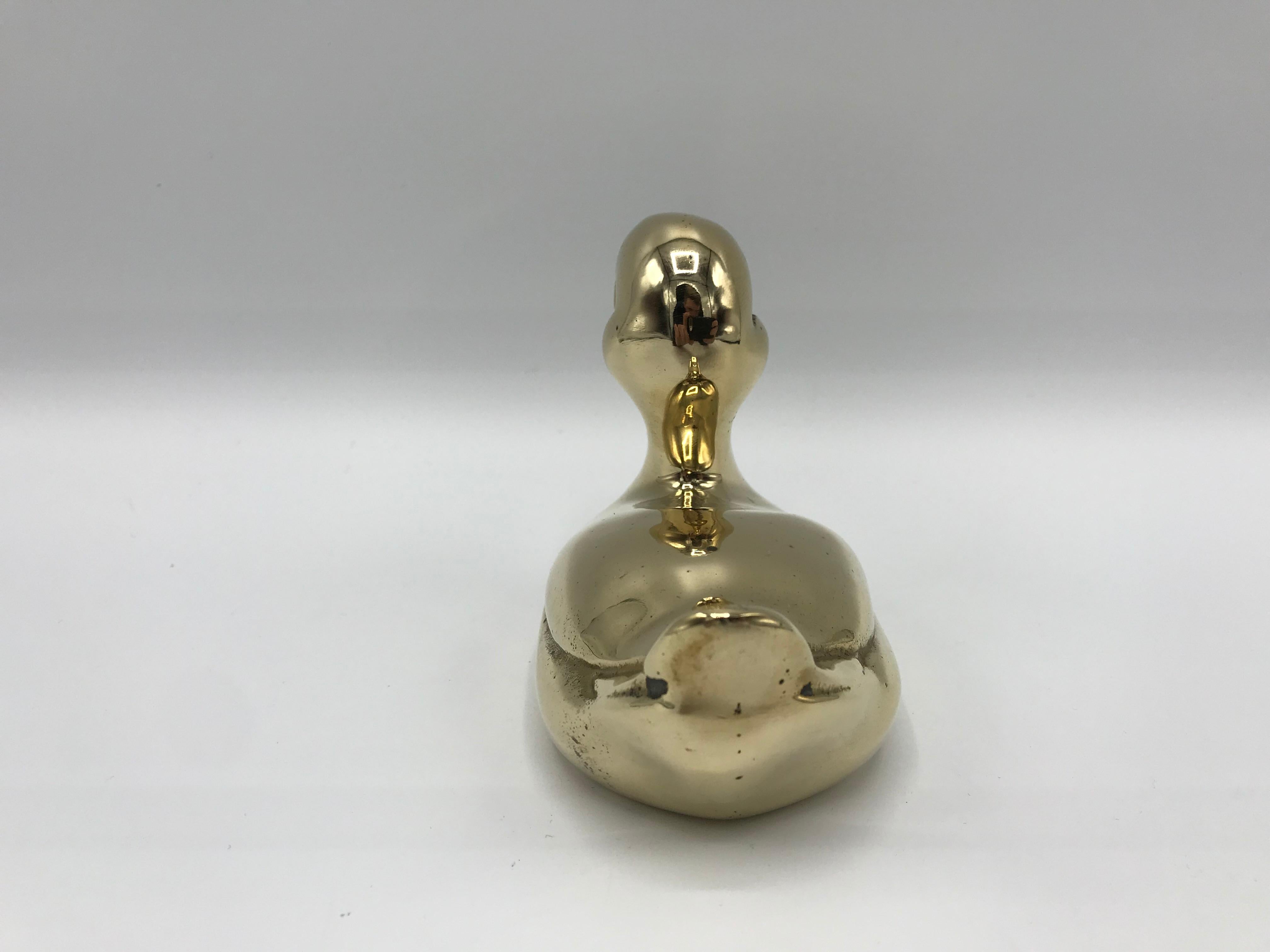 1970s Brass Rubber Duck Sculpture 1