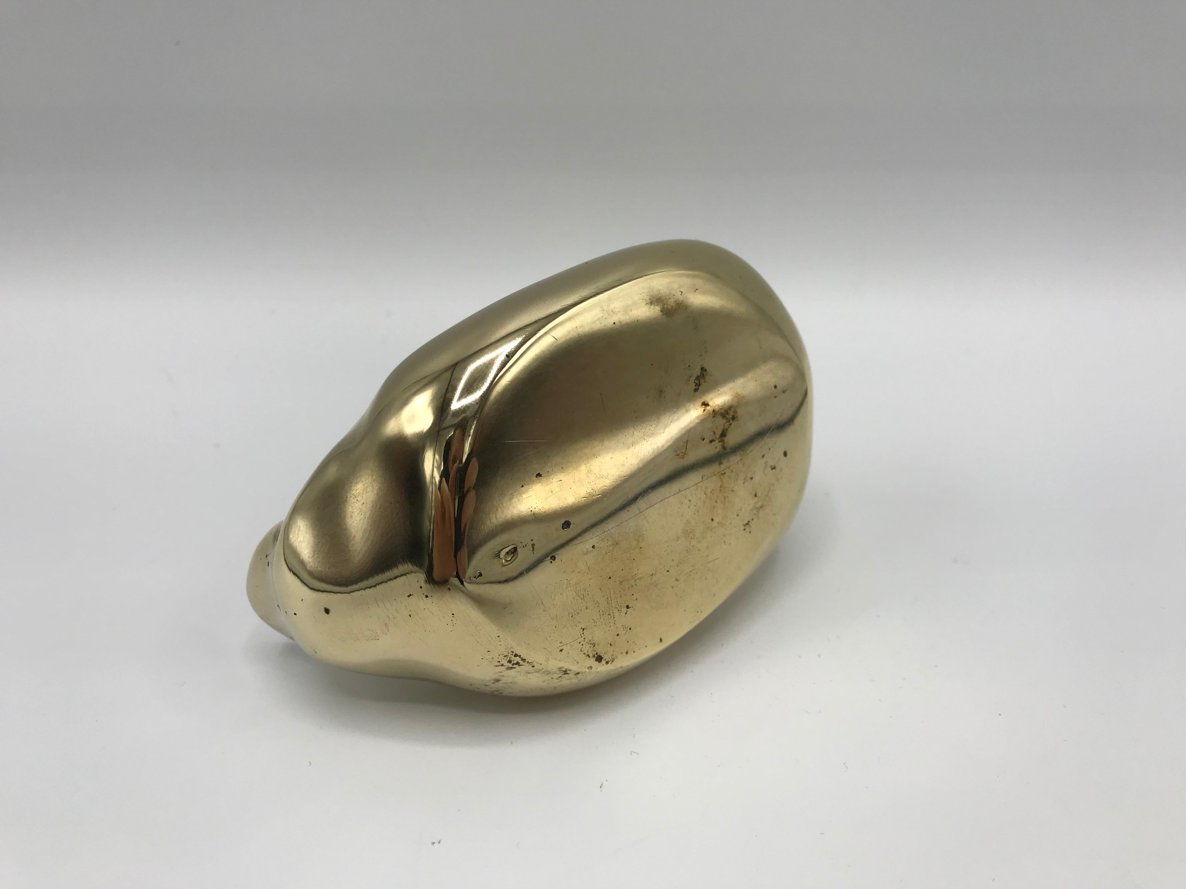 1970s Brass Rubber Duck Sculpture 2