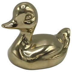 1970s Brass Rubber Duck Sculpture