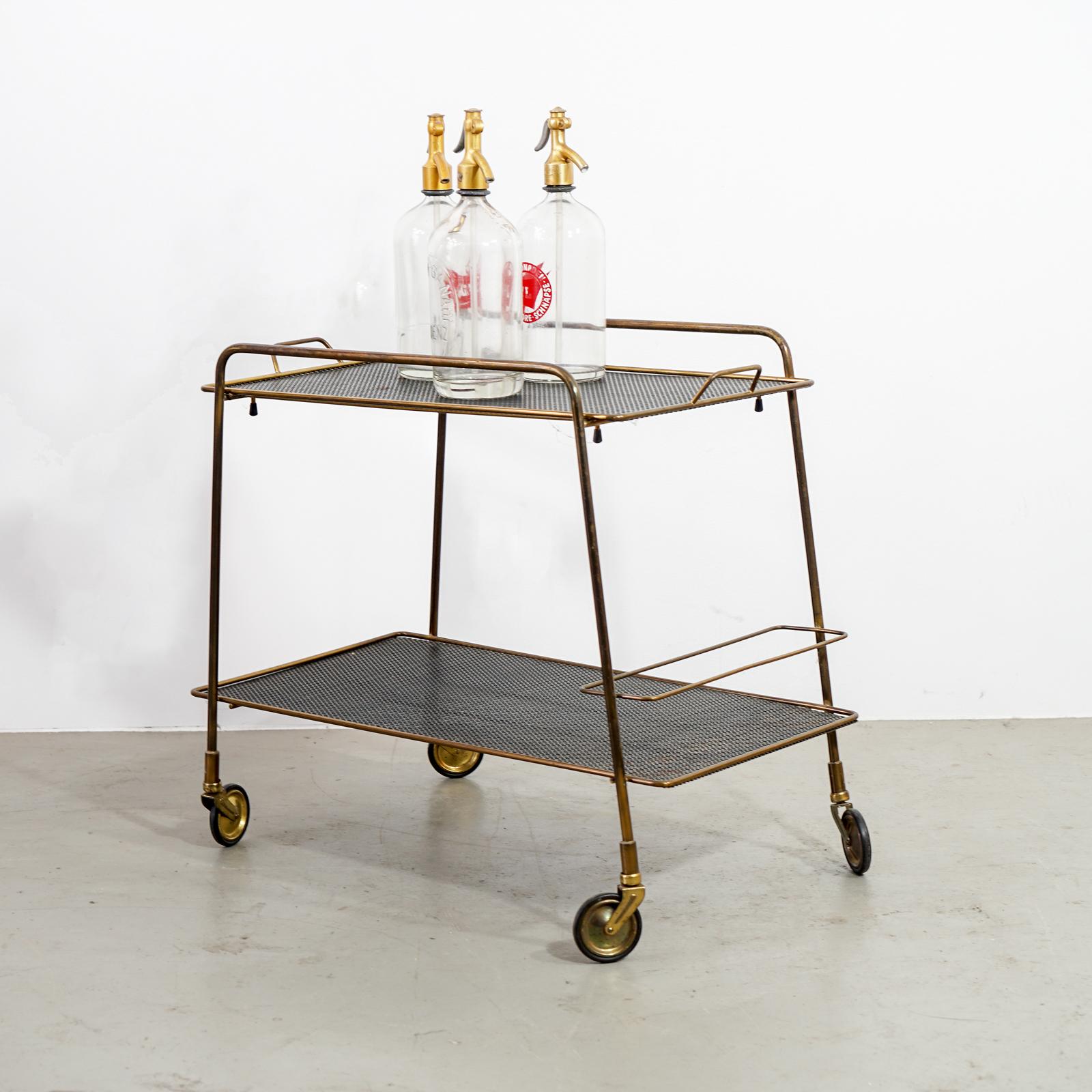 1970s Brass Serving Cart For Sale 1