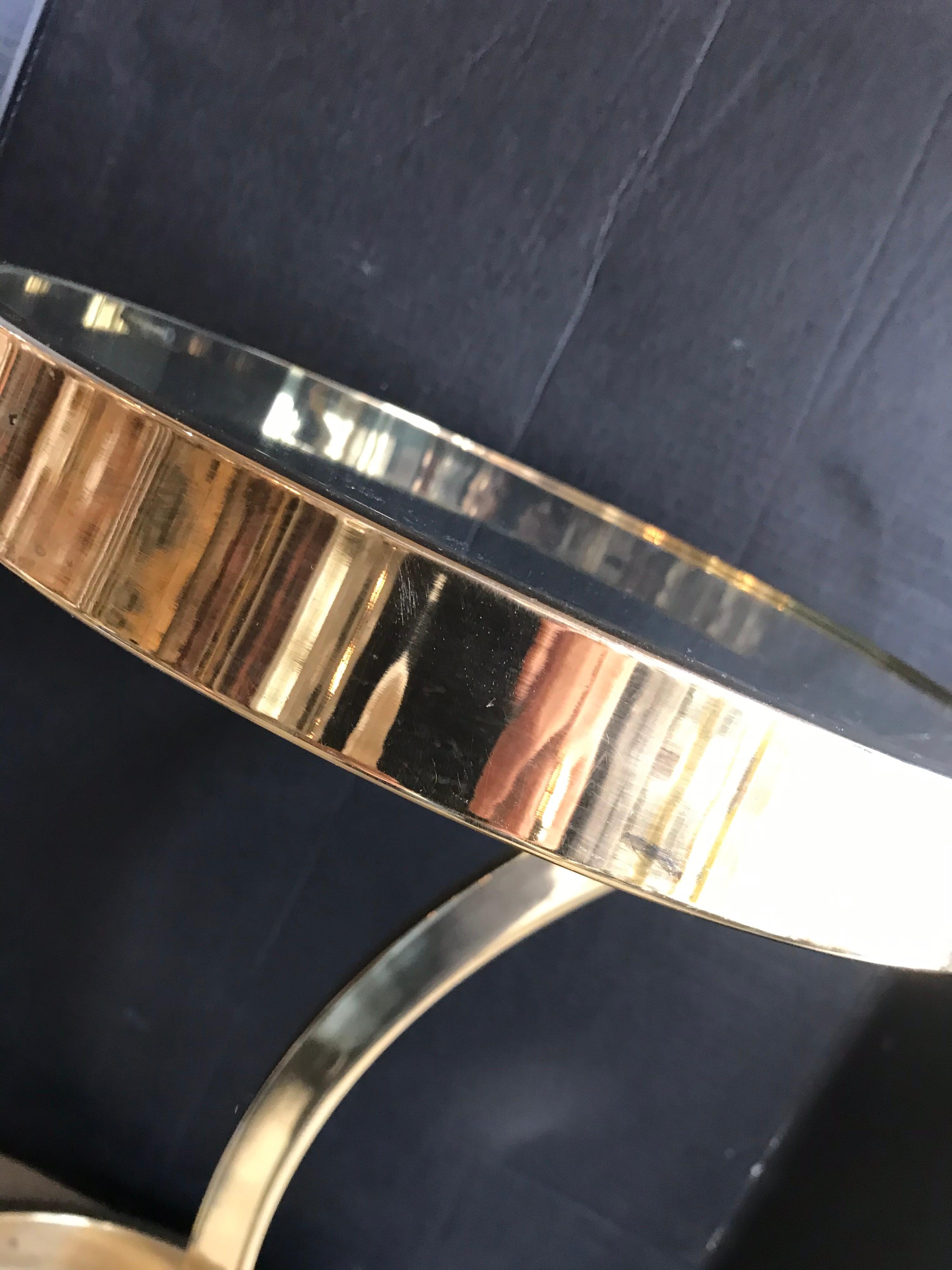 American 1970s Brass Small Side Table in Style of Milo Baughman