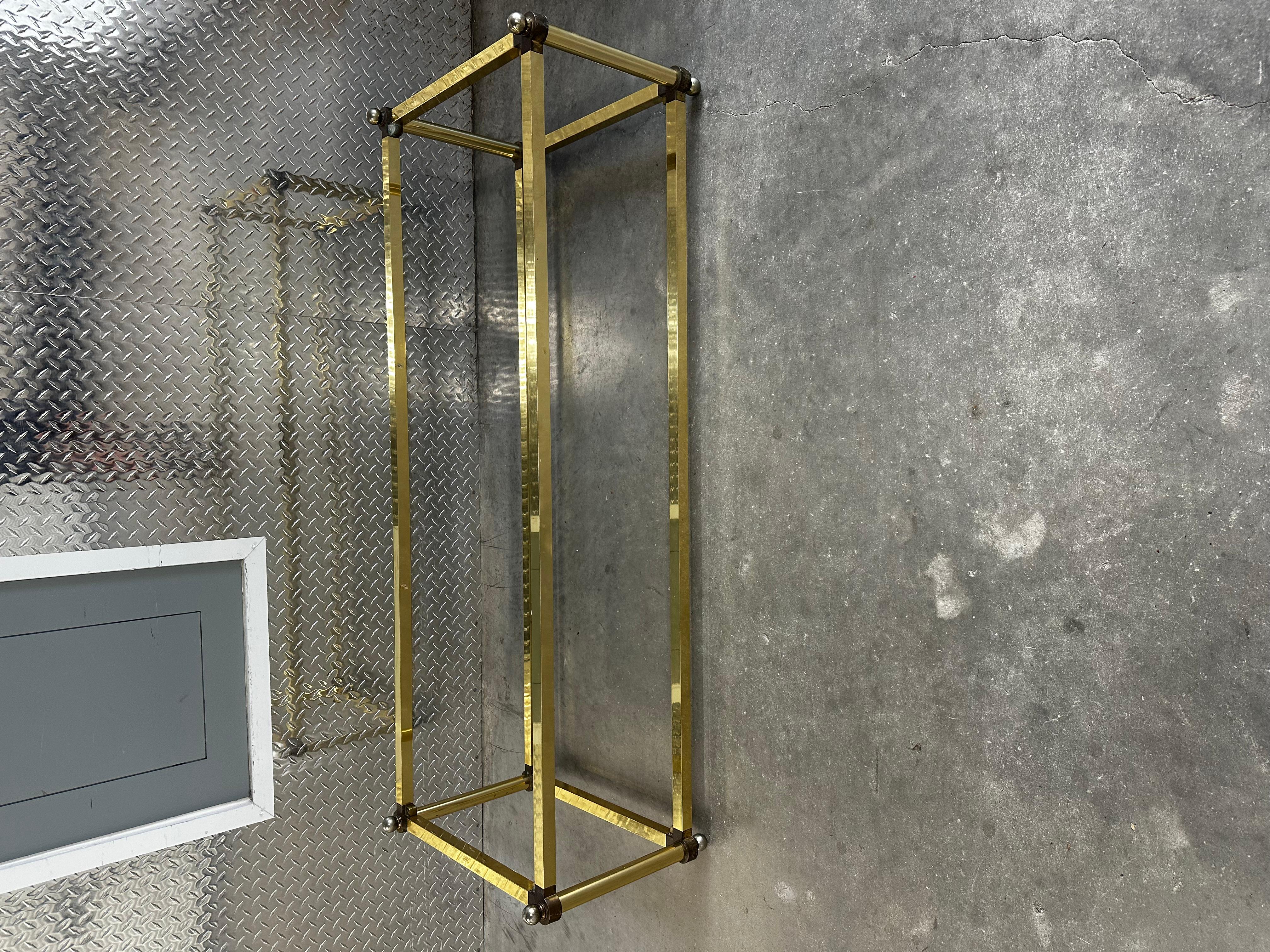 1970s Brass Smoked Glass Jansen Italian Rectangular Coffee Table For Sale 8