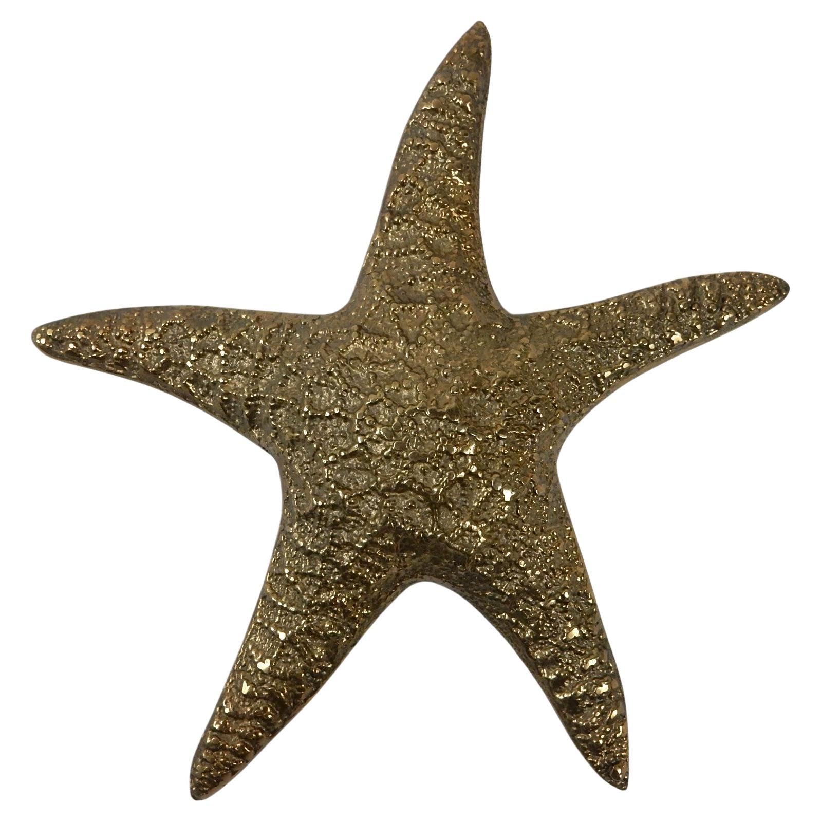 Adirondack 1970's Brass Starfish Sculpture Life-Size For Sale