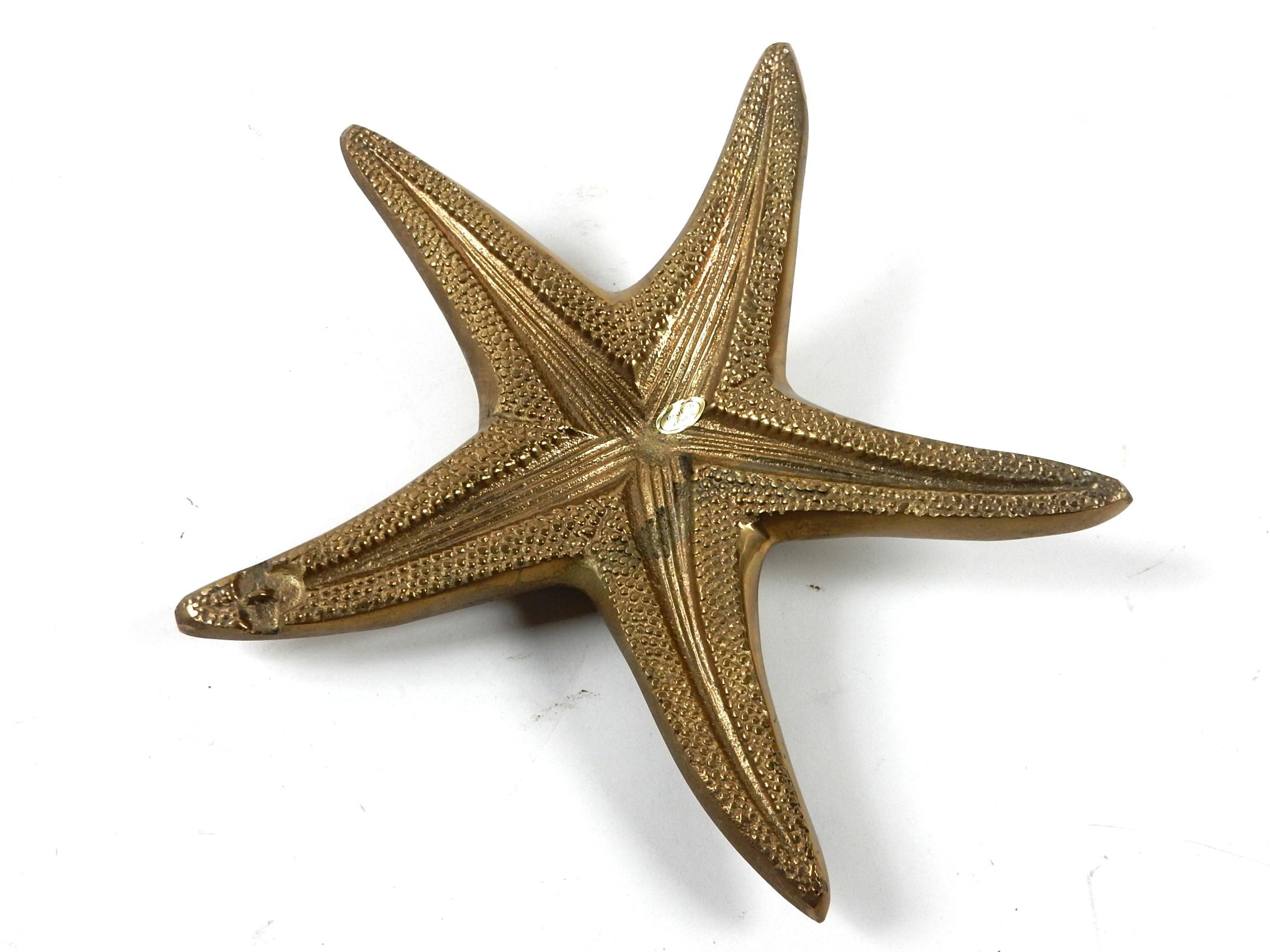 Korean 1970's Brass Starfish Sculpture Life-Size For Sale