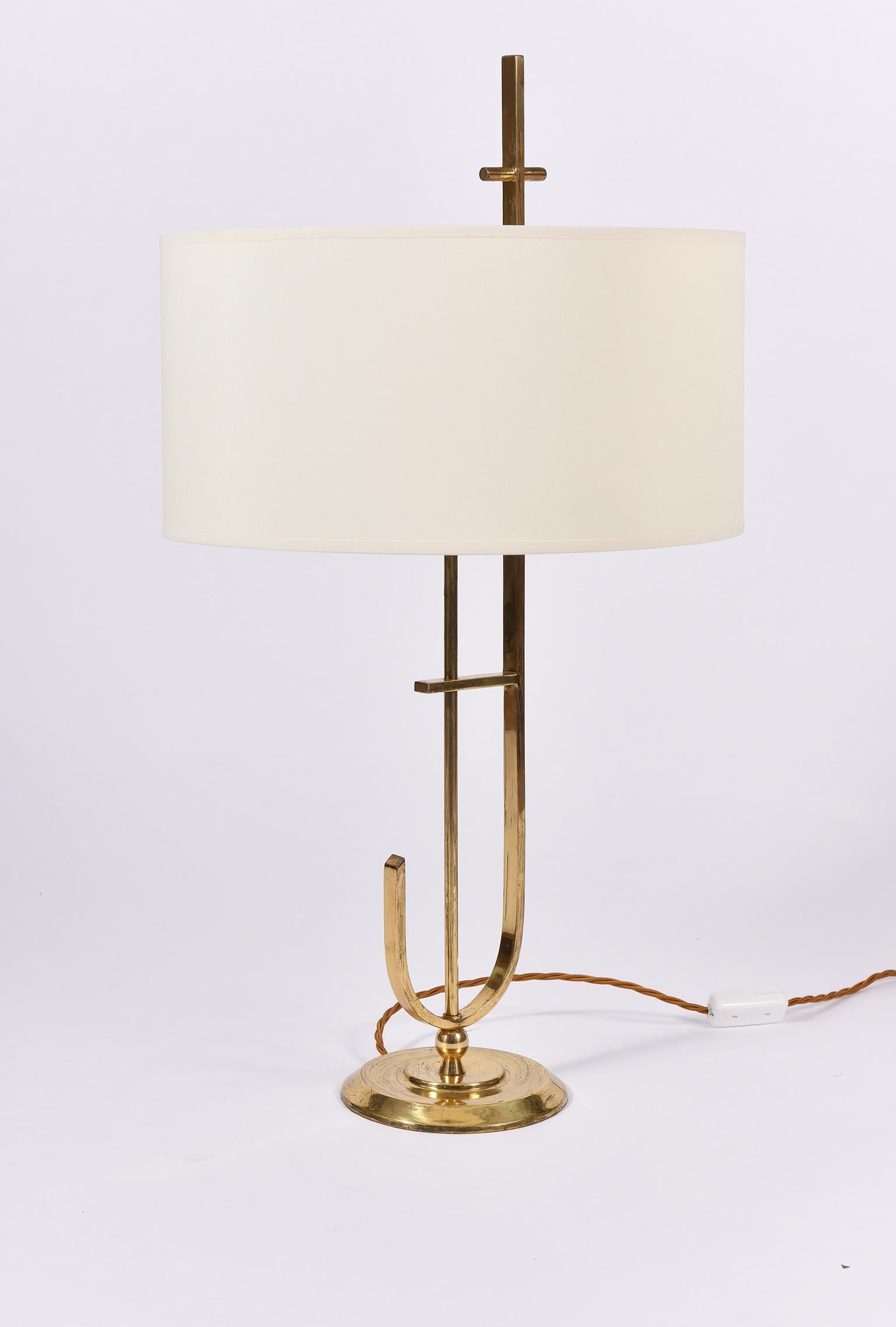 Mid-Century Modern 1970s Brass Table Lamp
