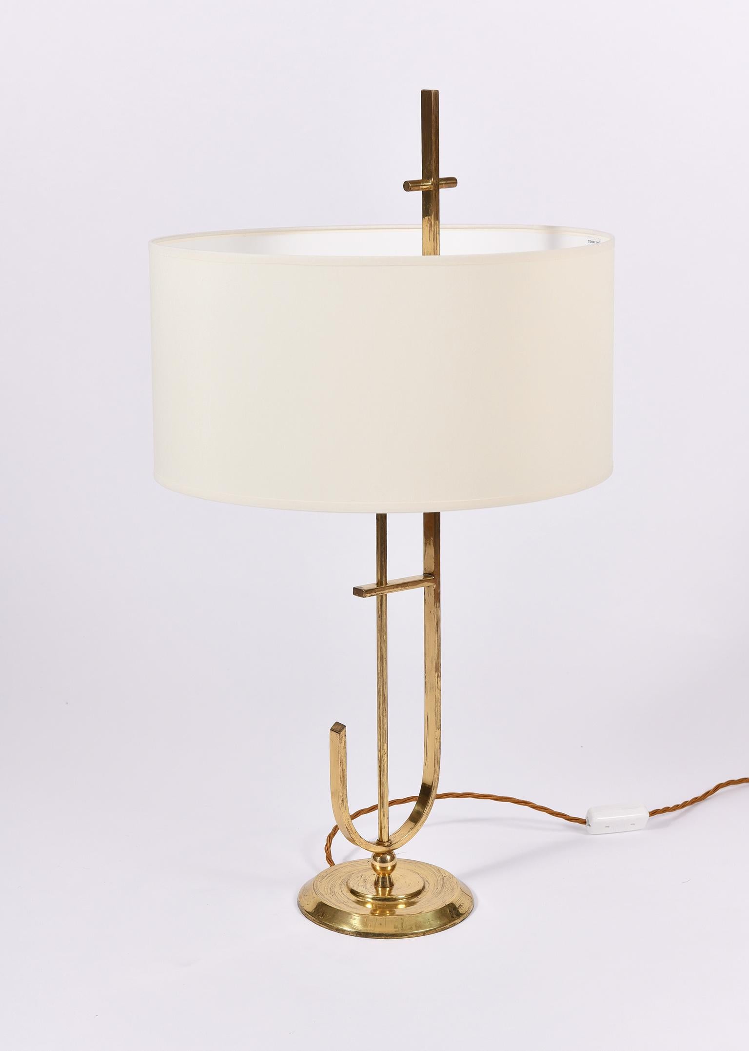 French 1970s Brass Table Lamp