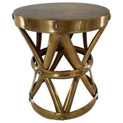 Tabouret ou table d'appoint en laiton des années 1970