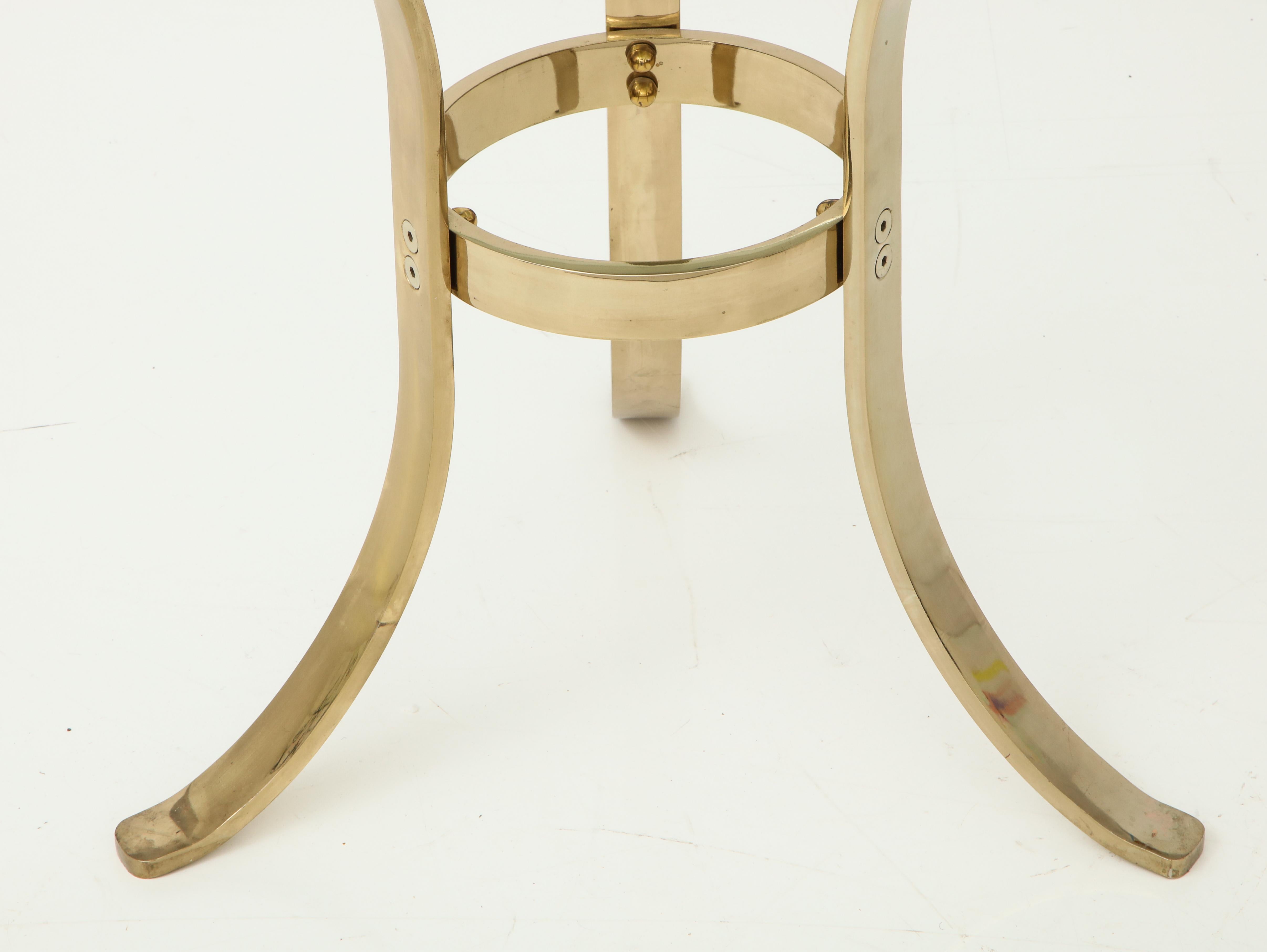 1970s Brass Tri-Pod Side Table 1