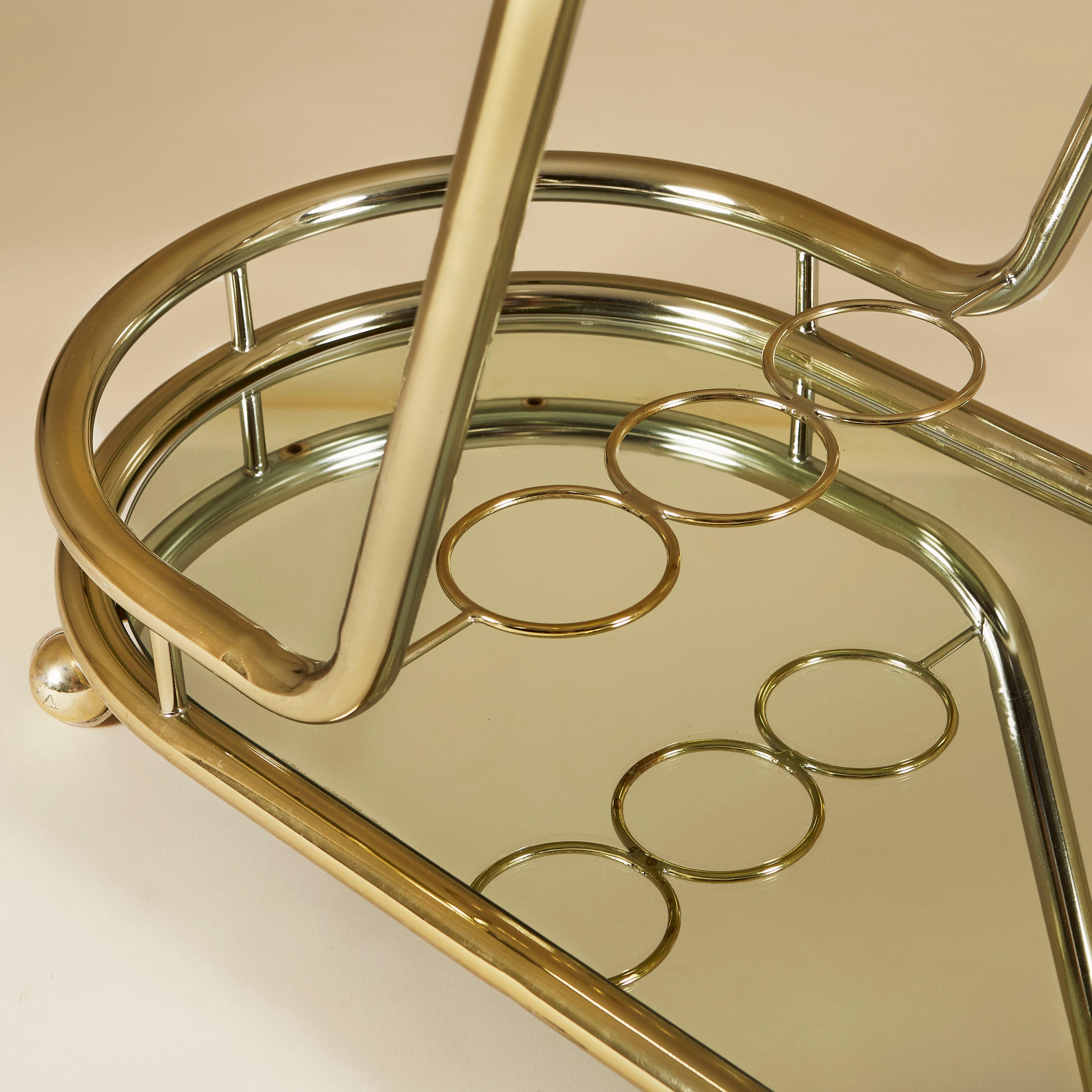 1970s Brass Tubular Drinks Trolley For Sale 2